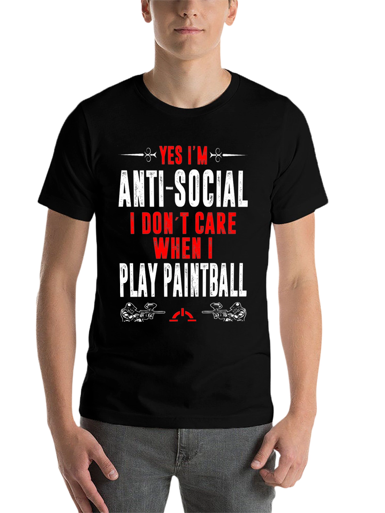 Black Anti-Social Paintball T-Shirt - Play Anytime! view 7