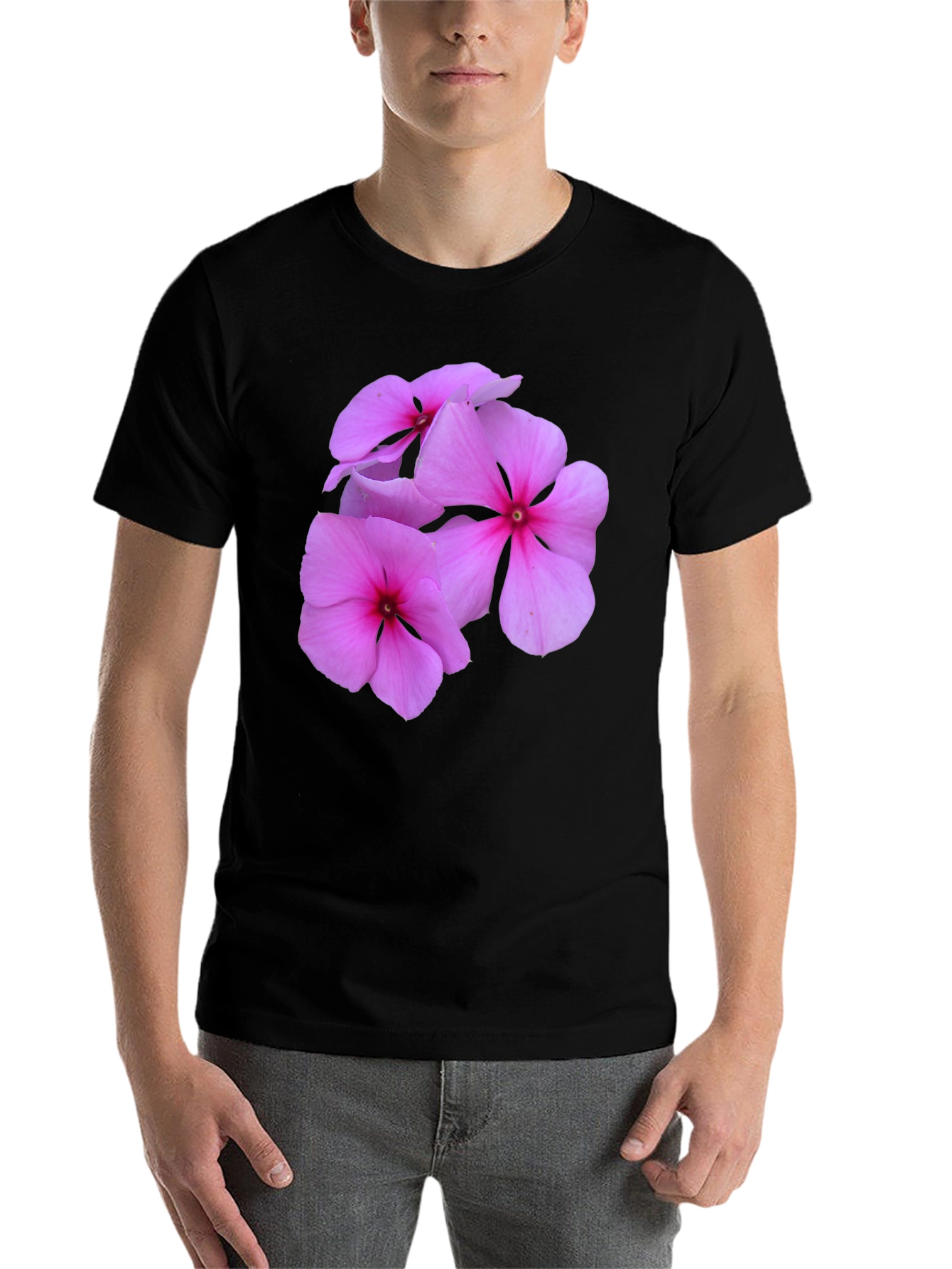 Black Floral Print Black T-Shirt view 7