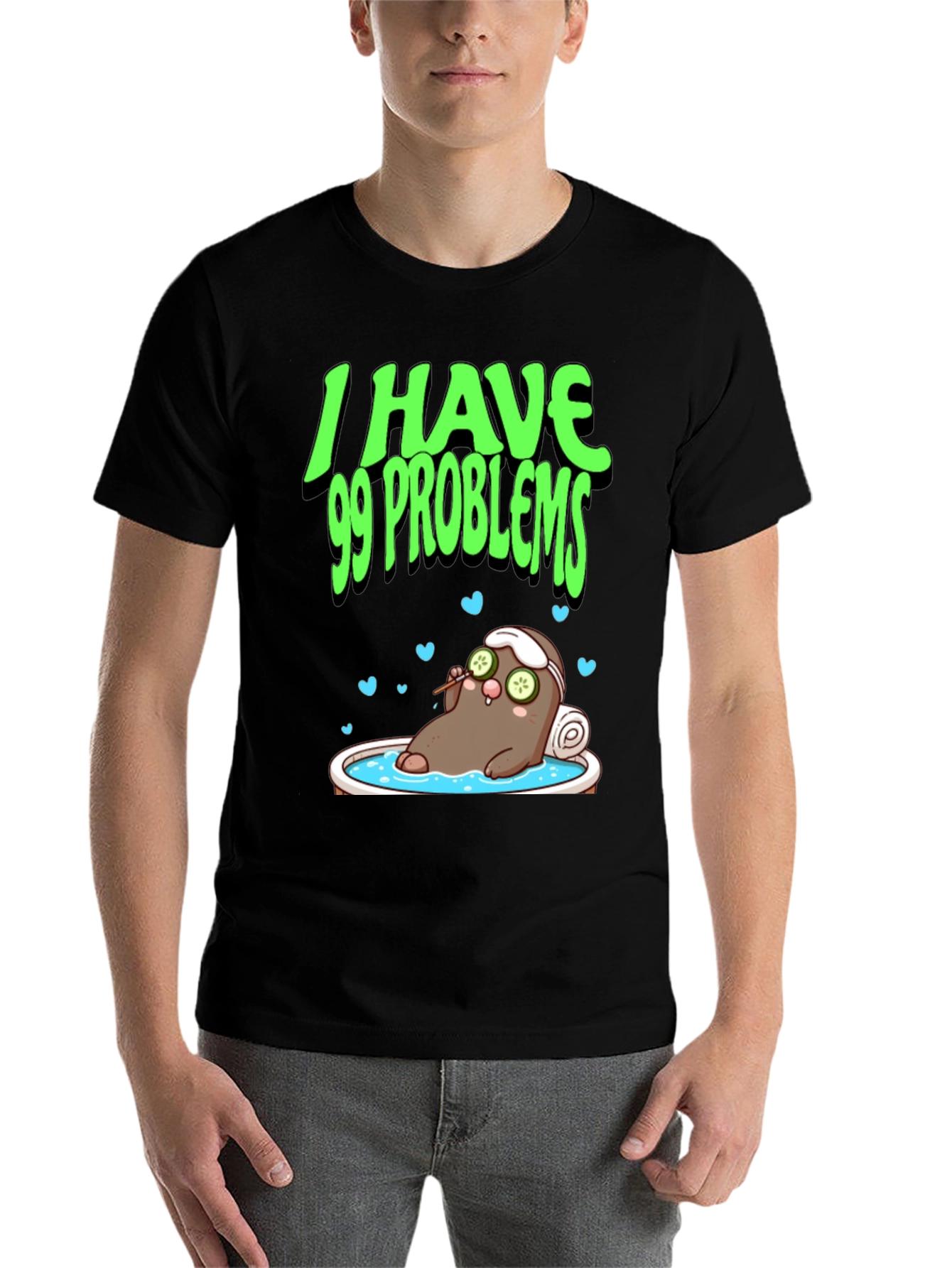 Black 99 Problems Potato Spa T-Shirt - Relaxed Fit view 7