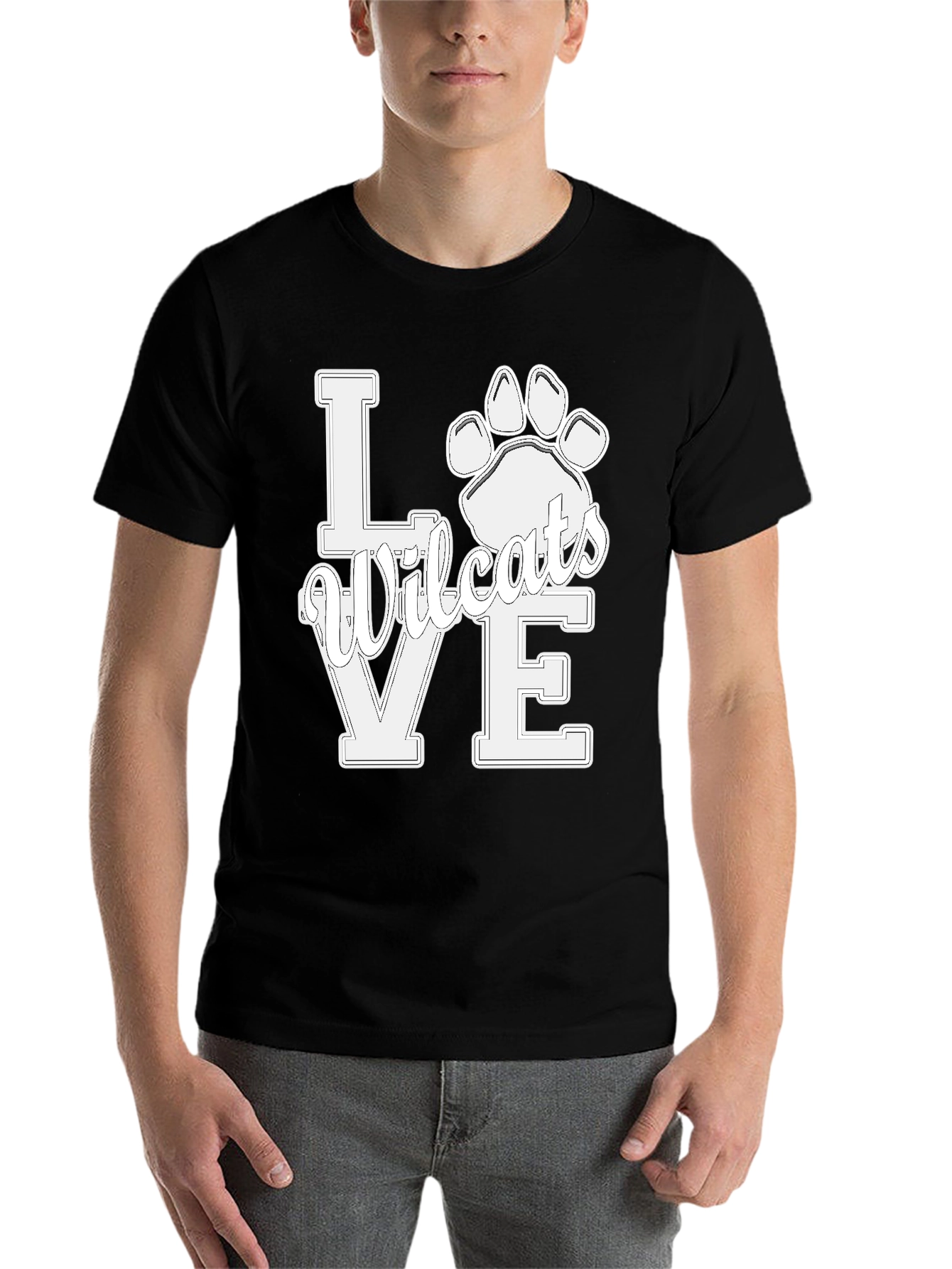 Love Wildcats T-Shirt - Black Graphic Tee - 7