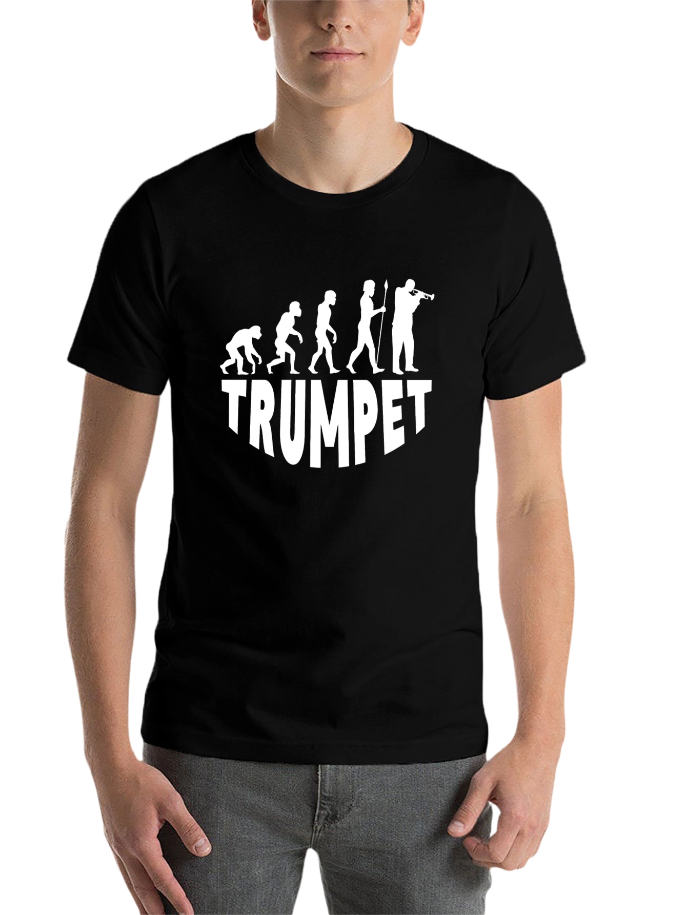 Black Trumpet Evolution T-Shirt - Musician Gift view 7