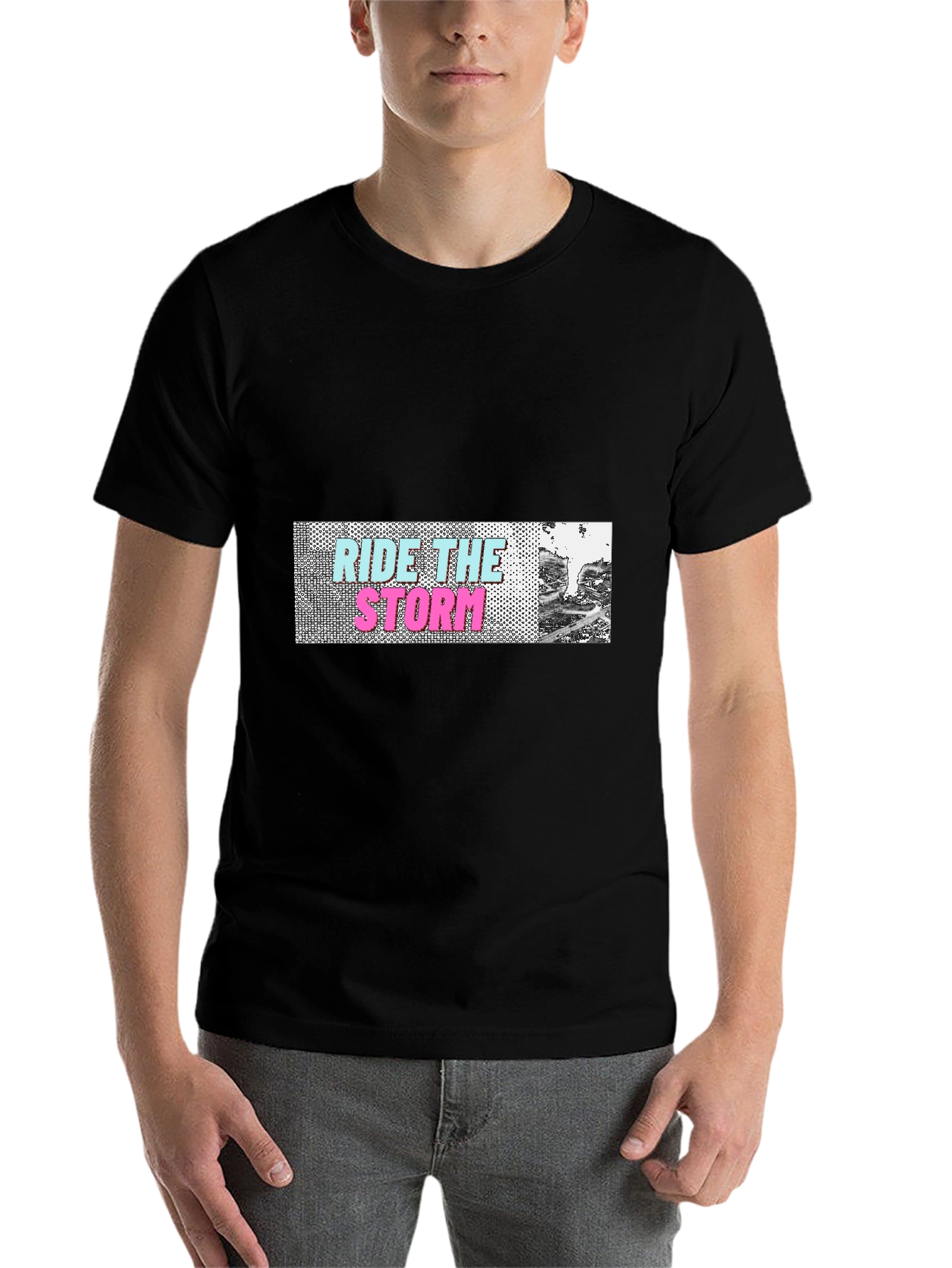 Black Ride the Storm Graphic T-Shirt view 7
