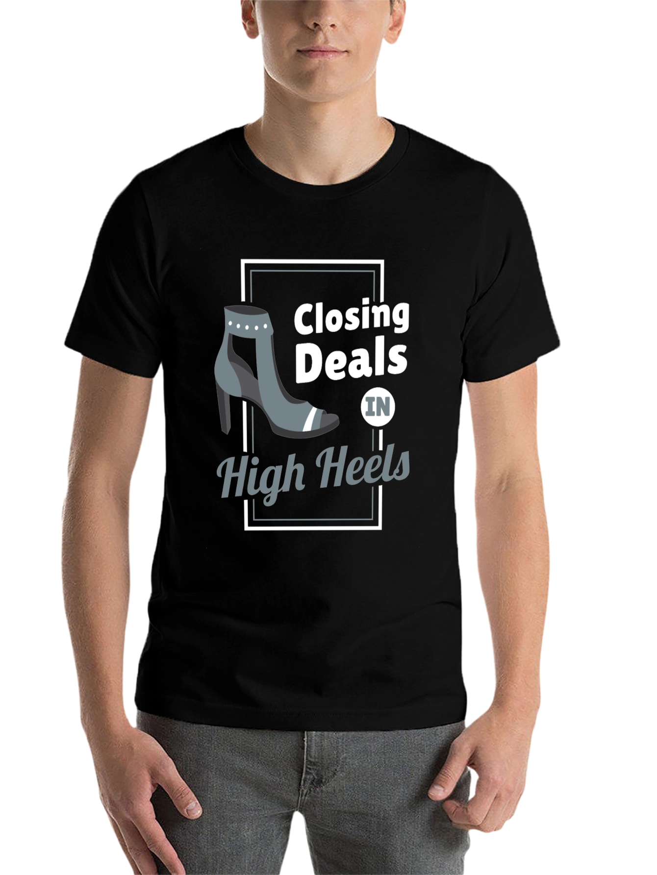 Black Closing Deals in High Heels Graphic Tee view 7