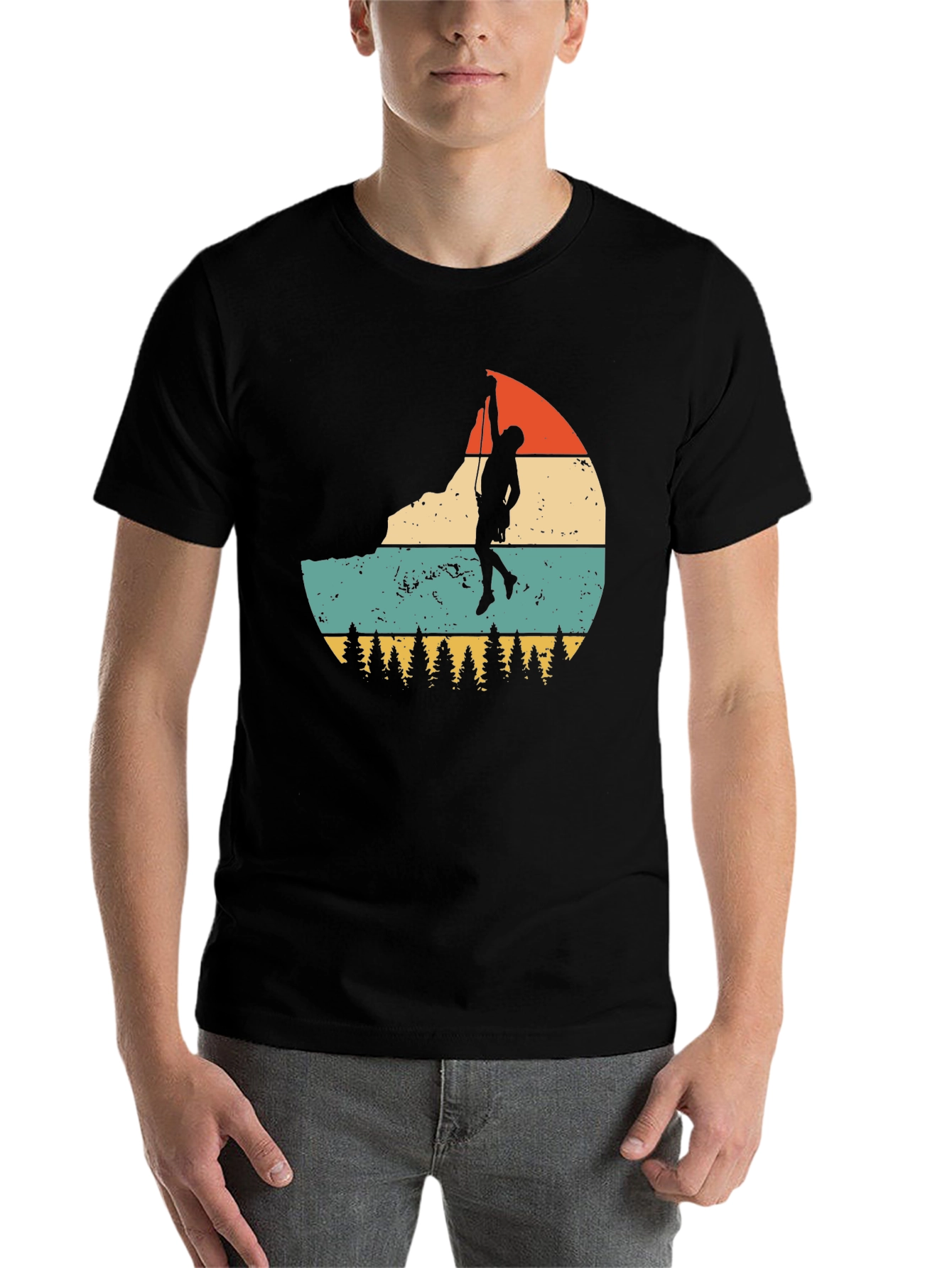 Black Vintage Rock Climber T-Shirt view 7