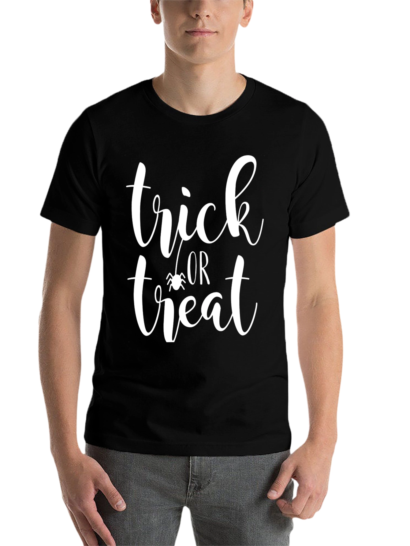 Black Trick or Treat Halloween Tee view 7