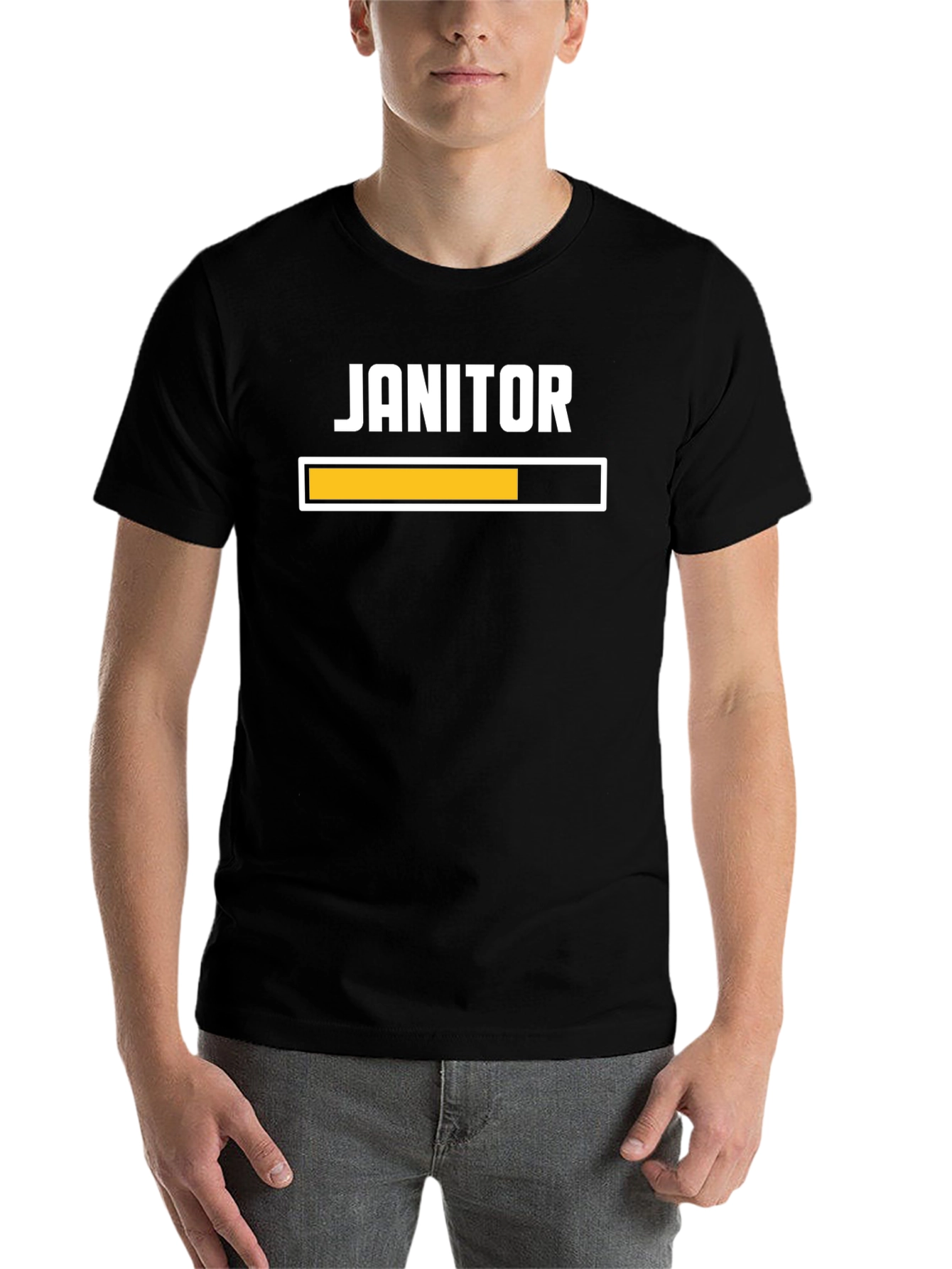 Black Janitor Loading T-Shirt - Funny Job Humor Tee view 7