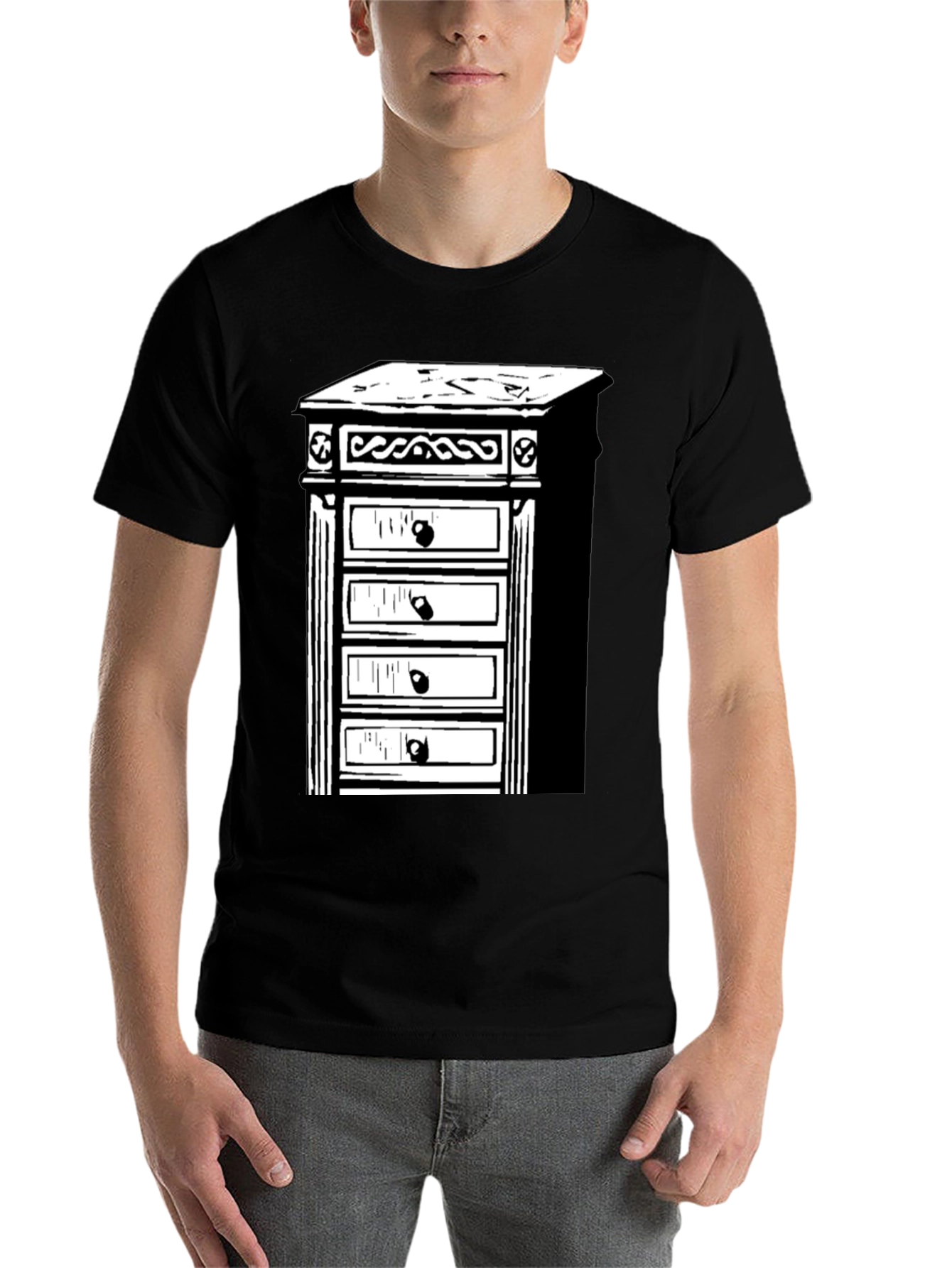 Black Retro Dresser T-Shirt - Stylish & Unique view 7