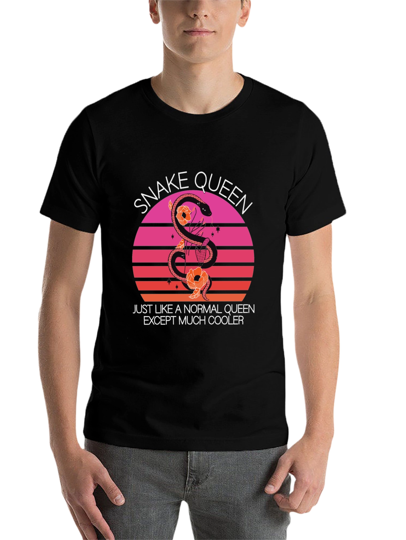 Black Snake Queen T-Shirt Cool Graphic Tee view 7