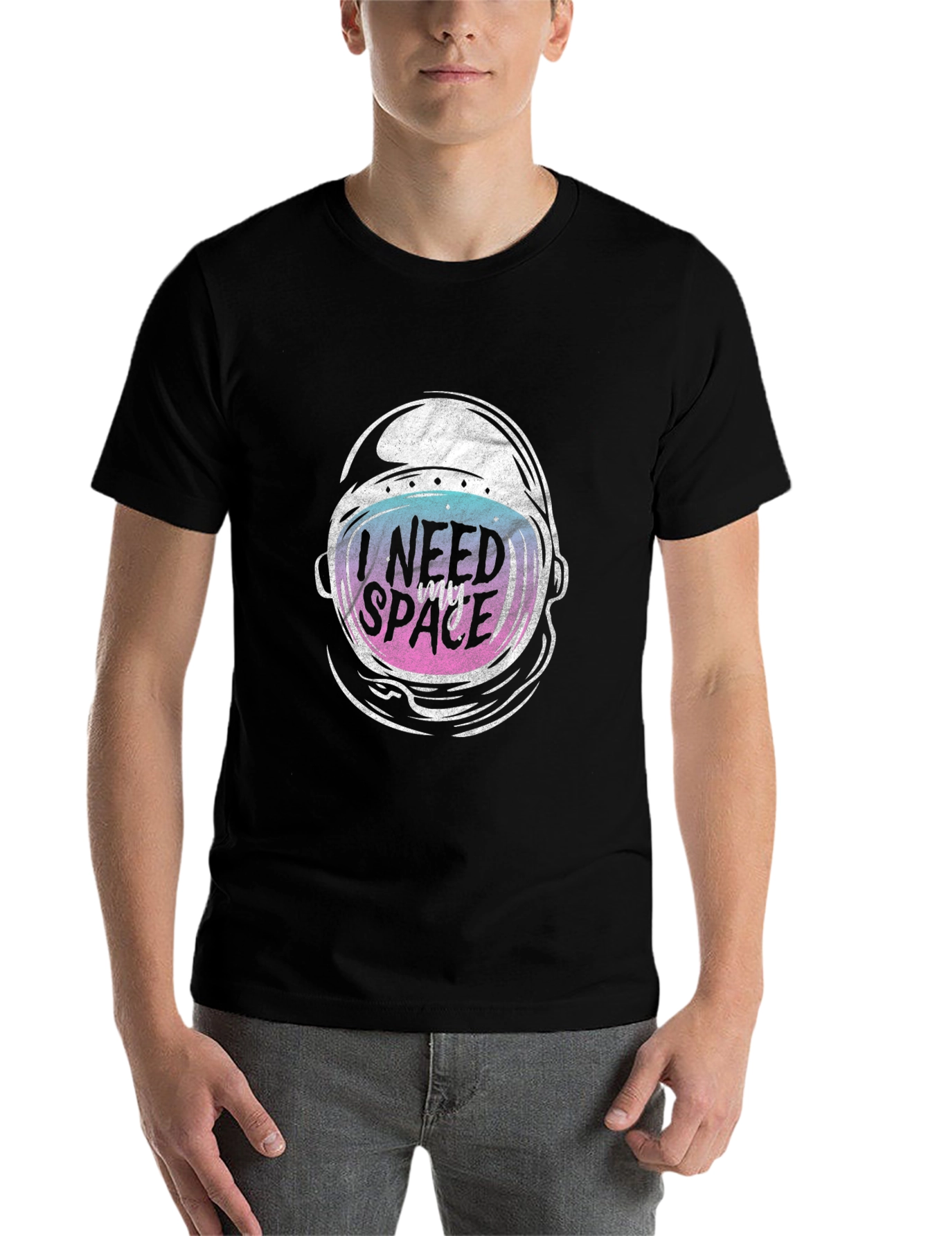 Black I Need My Space Black T-Shirt view 7