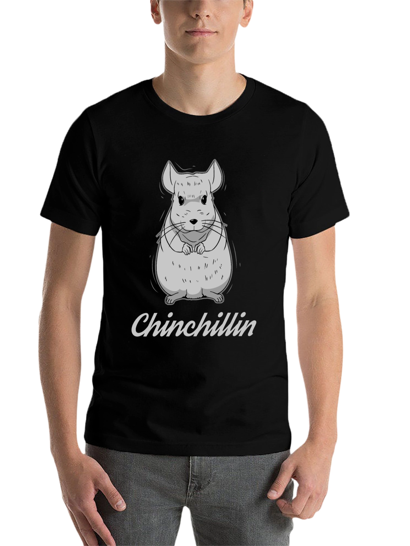 Black Chinchillin' Black Cotton T-Shirt view 7