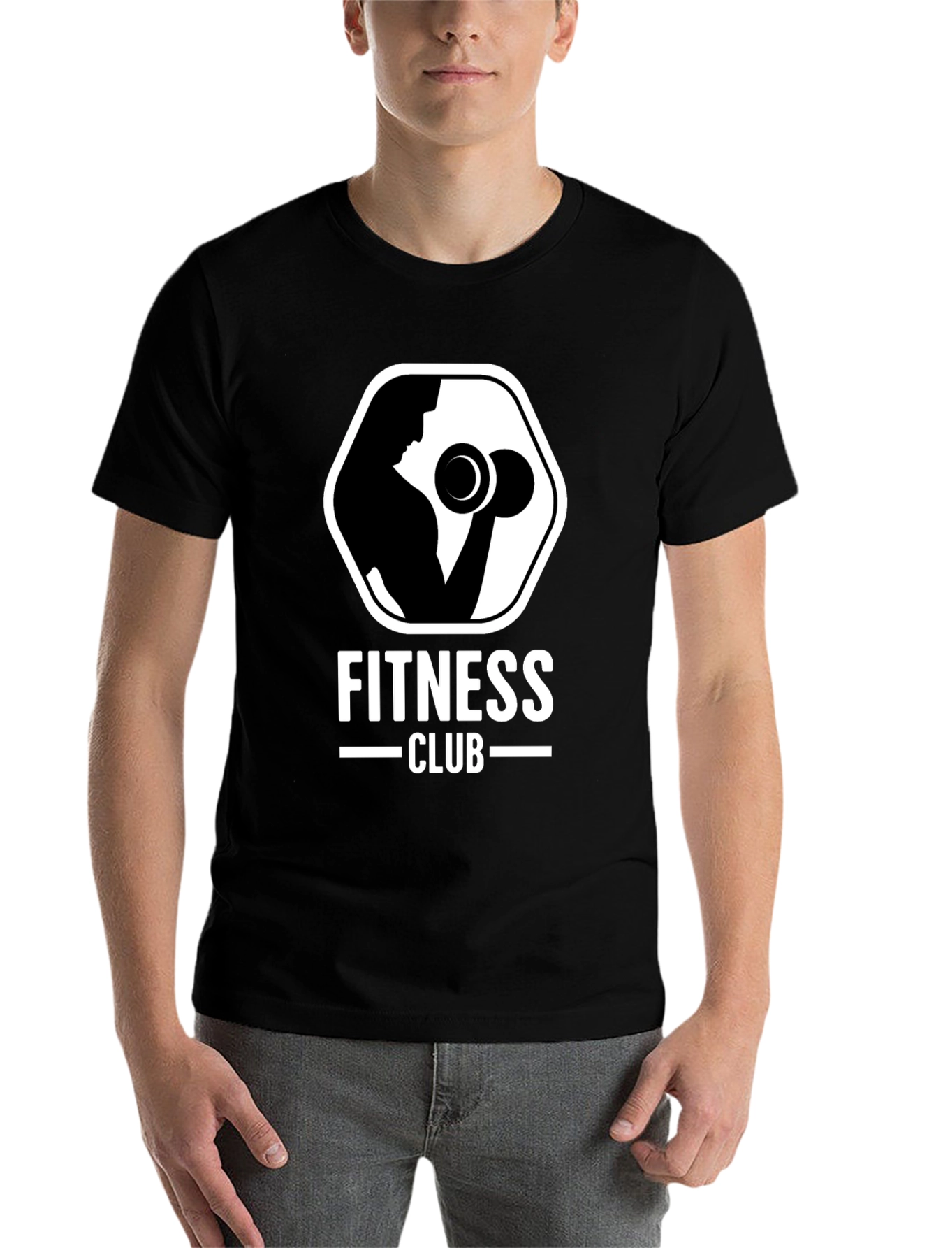 Black Fitness Club Black T-Shirt view 7
