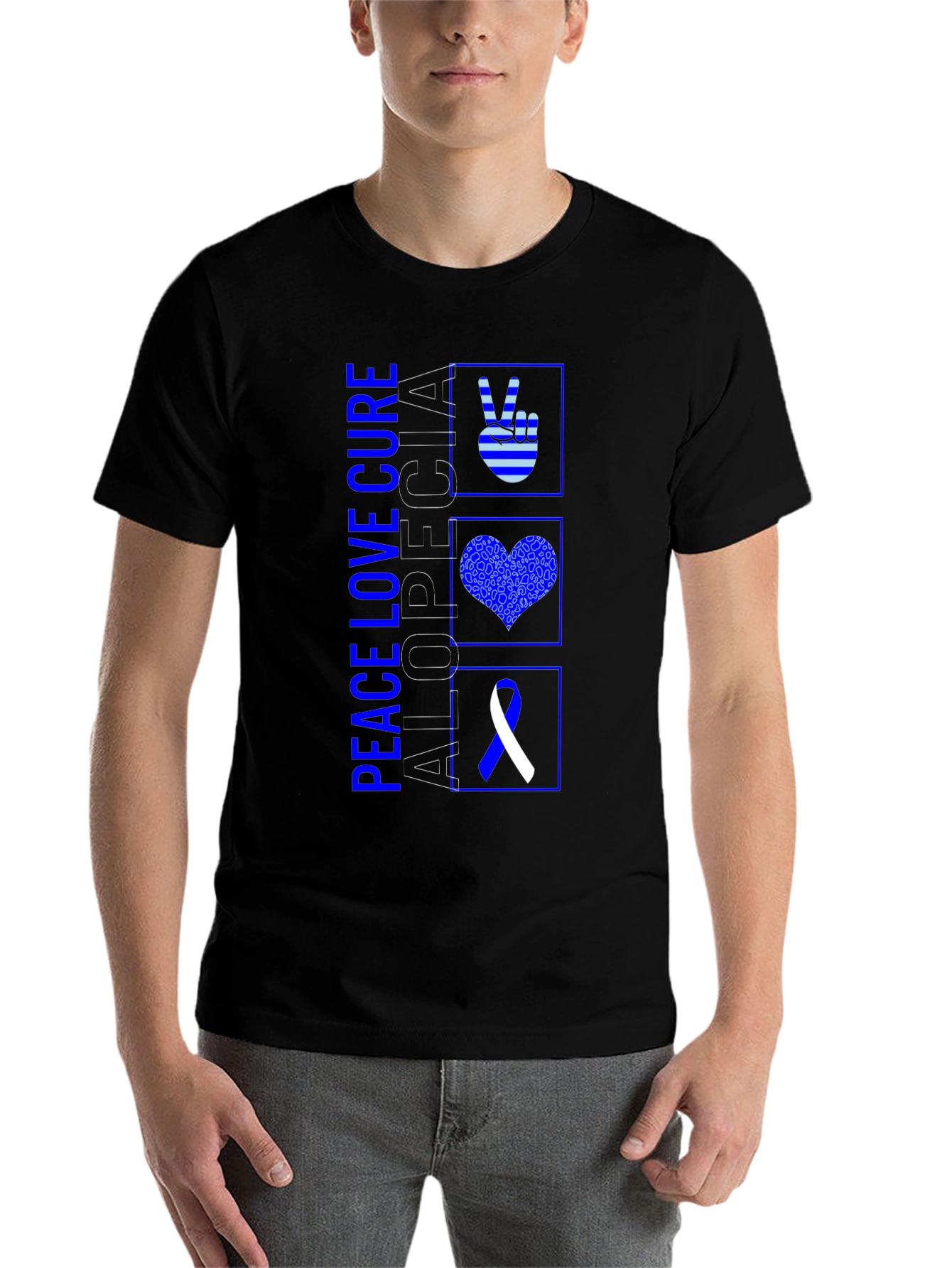 Alopecia Awareness Black Graphic Tee - 7