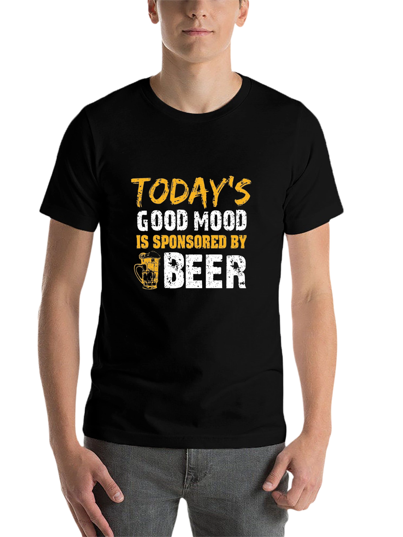 Black Today's Good Mood Beer Graphic Tee view 7