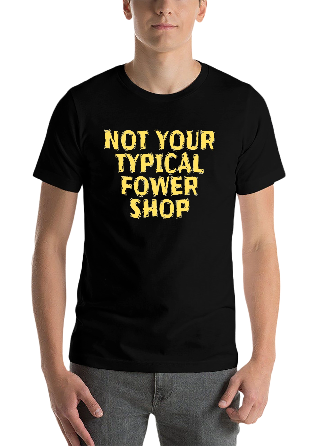 Black Not Your Typical Flower Shop Black T-Shirt view 7