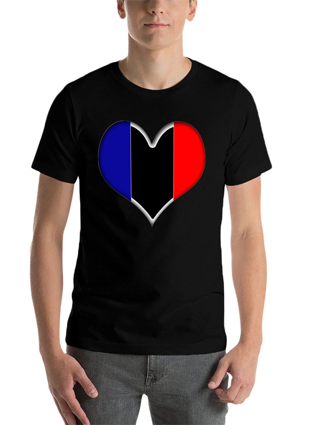 Black Heart Flag Graphic Tee - Stylish Black T-Shirt view 7