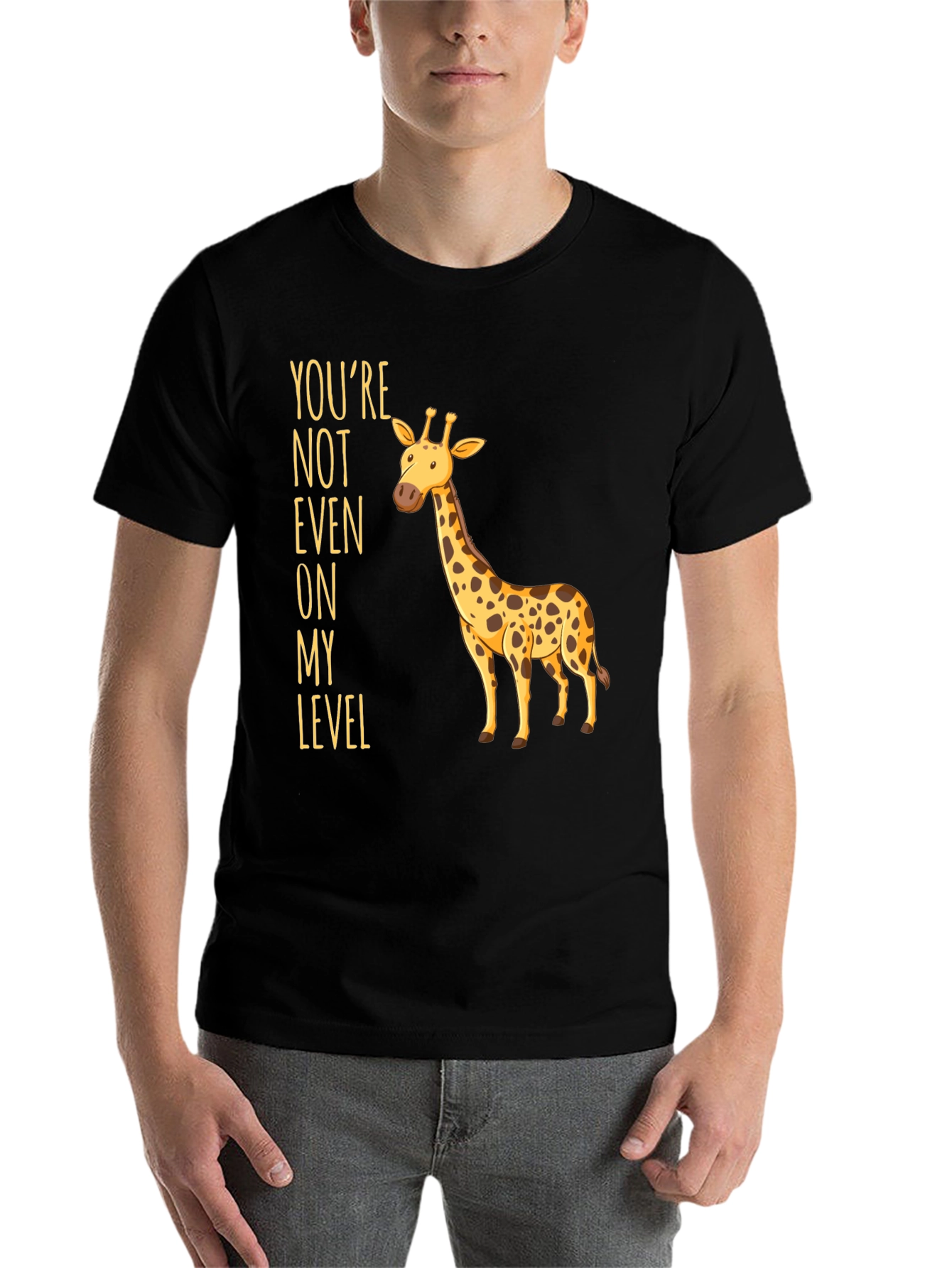 Black Giraffe Humor T-Shirt - You're Not Even On My Level view 7