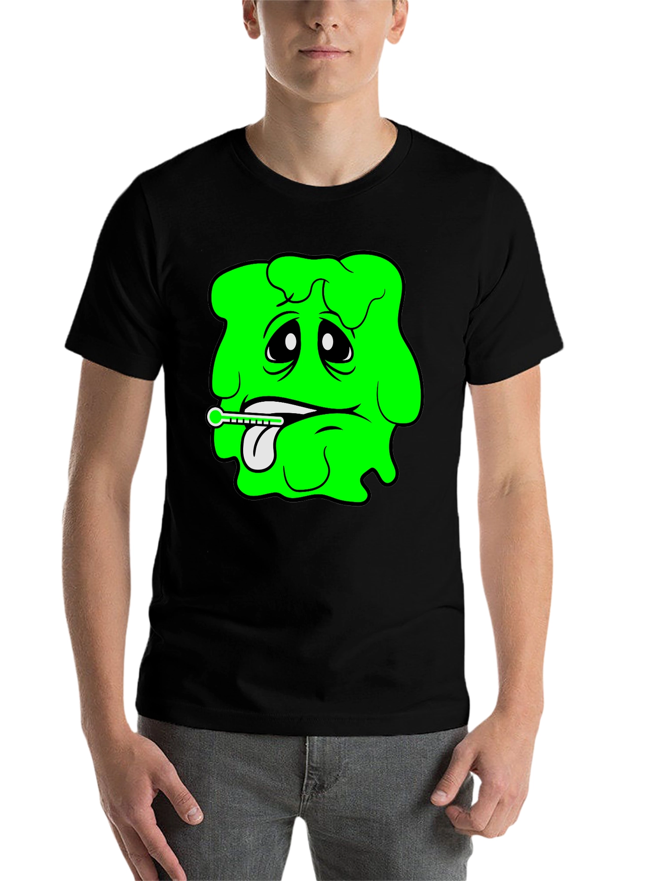 Black Sick Day Green Blob Graphic Tee view 7