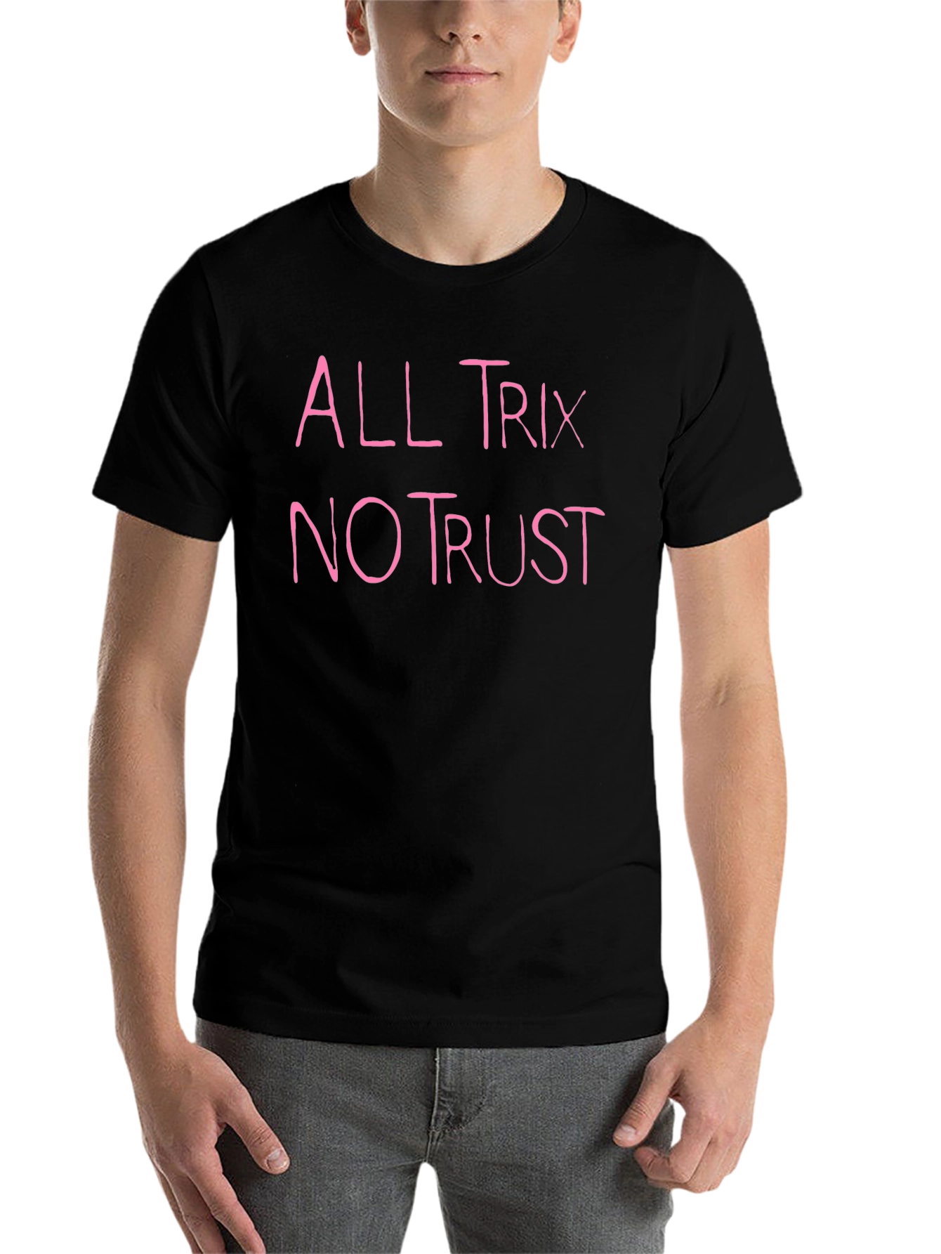 Black All Trix No Trust Black T-Shirt view 7