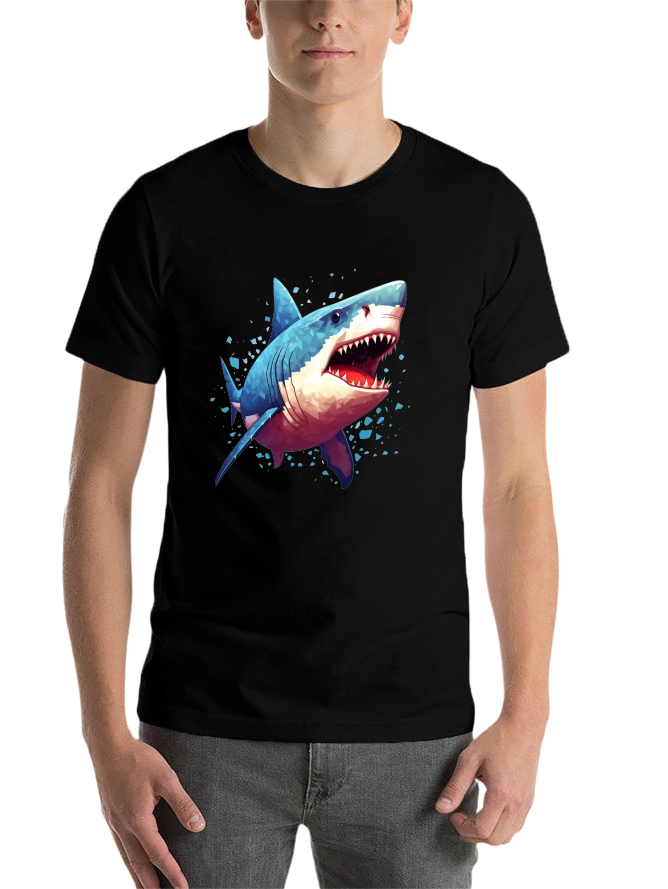 Black Shark Graphic Tee - Black Cotton view 7