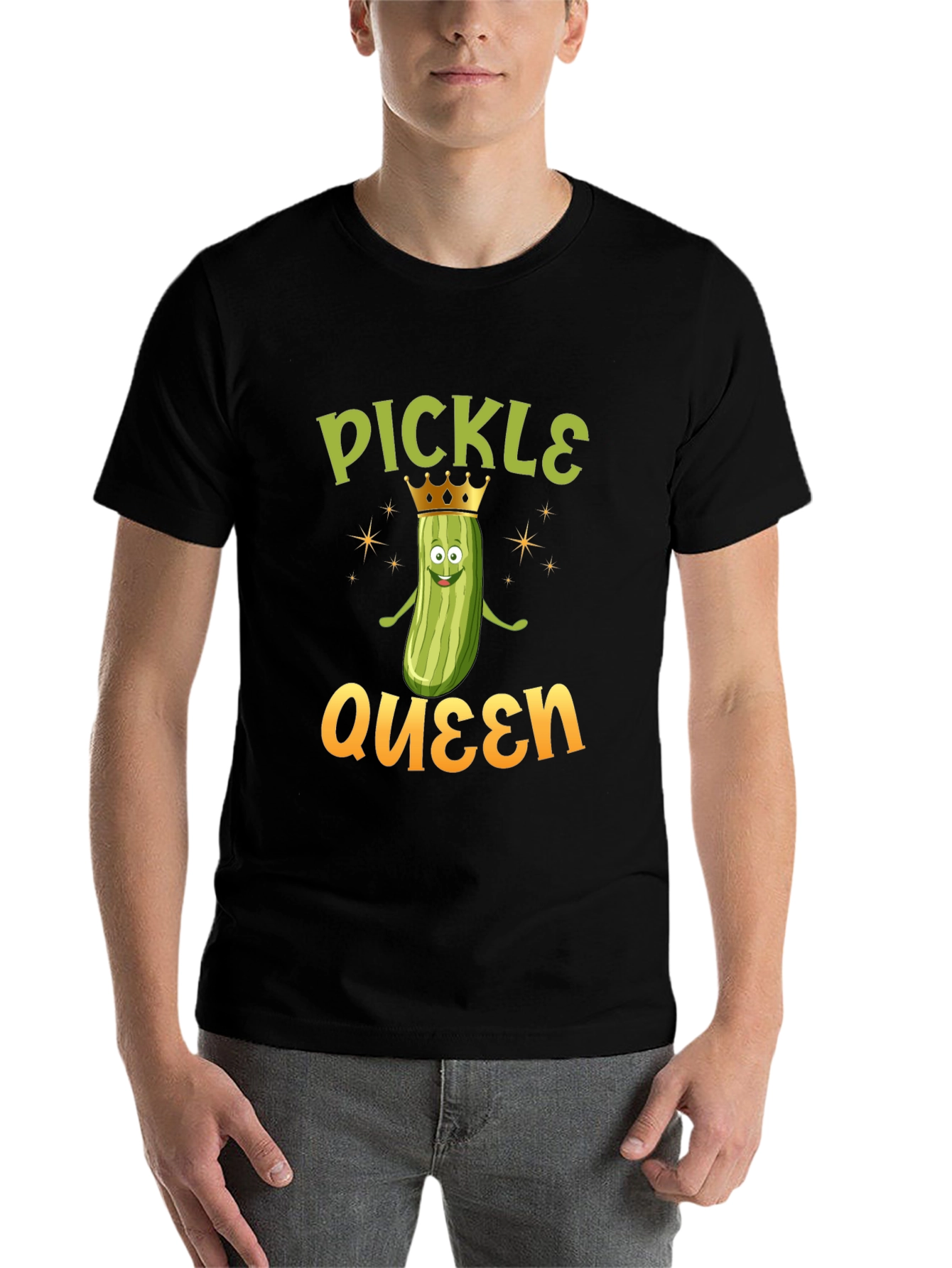 Black Pickle Queen T-Shirt - Funny Foodie Tee view 7