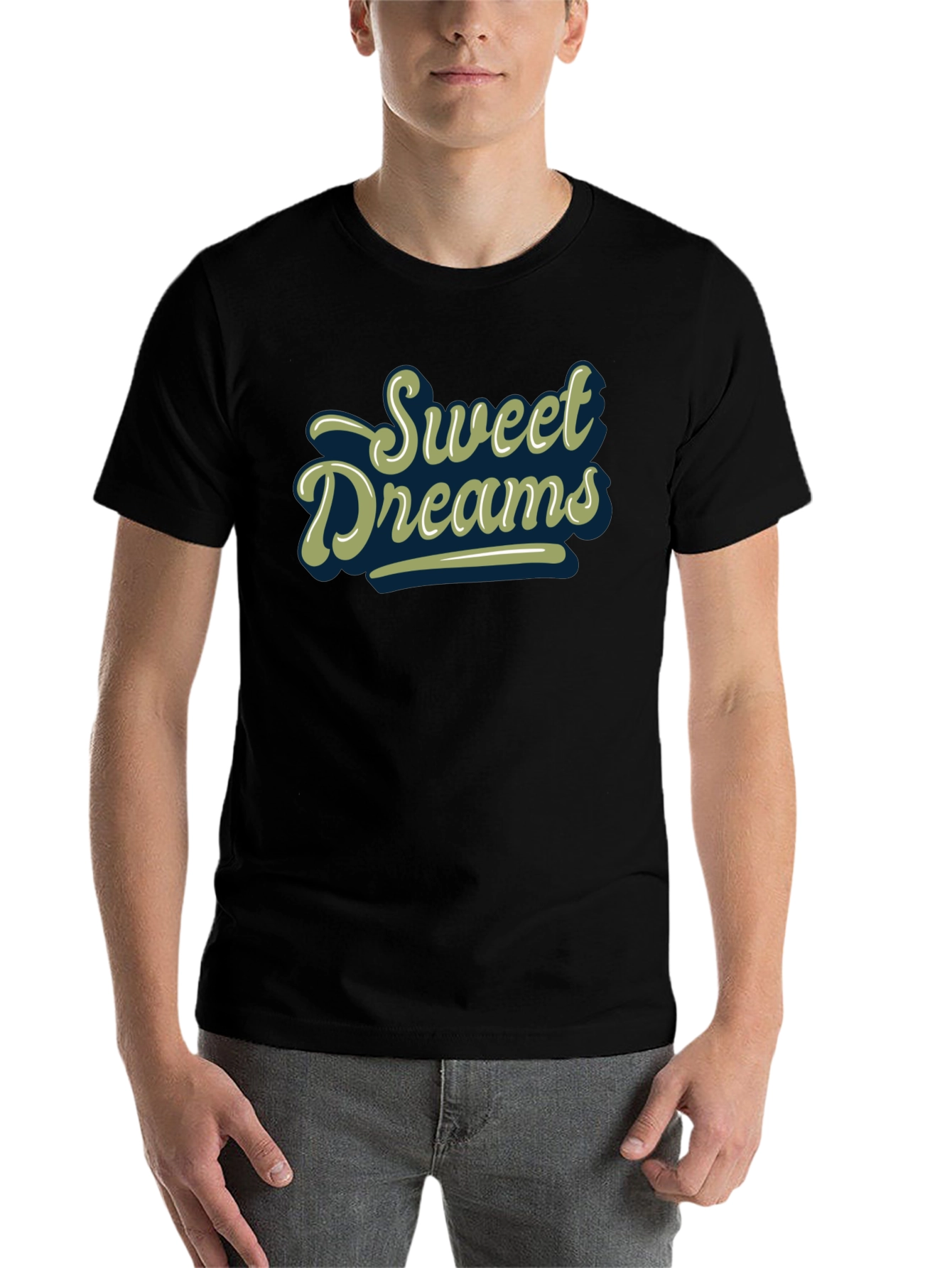 Black Sweet Dreams Graphic Print Black T-Shirt view 7