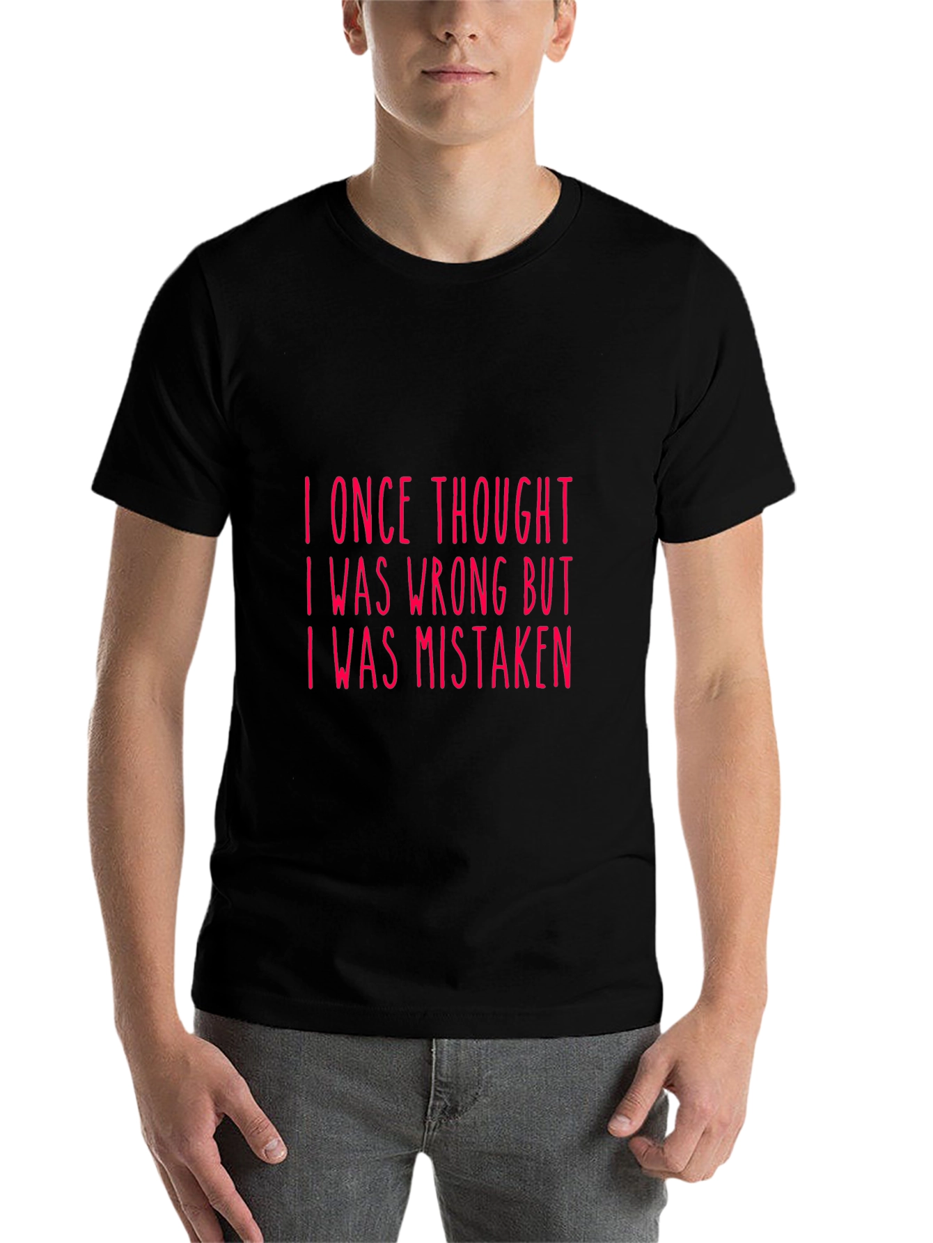 Black Funny Mistaken T-Shirt - I Was Wrong Humor Tee view 7