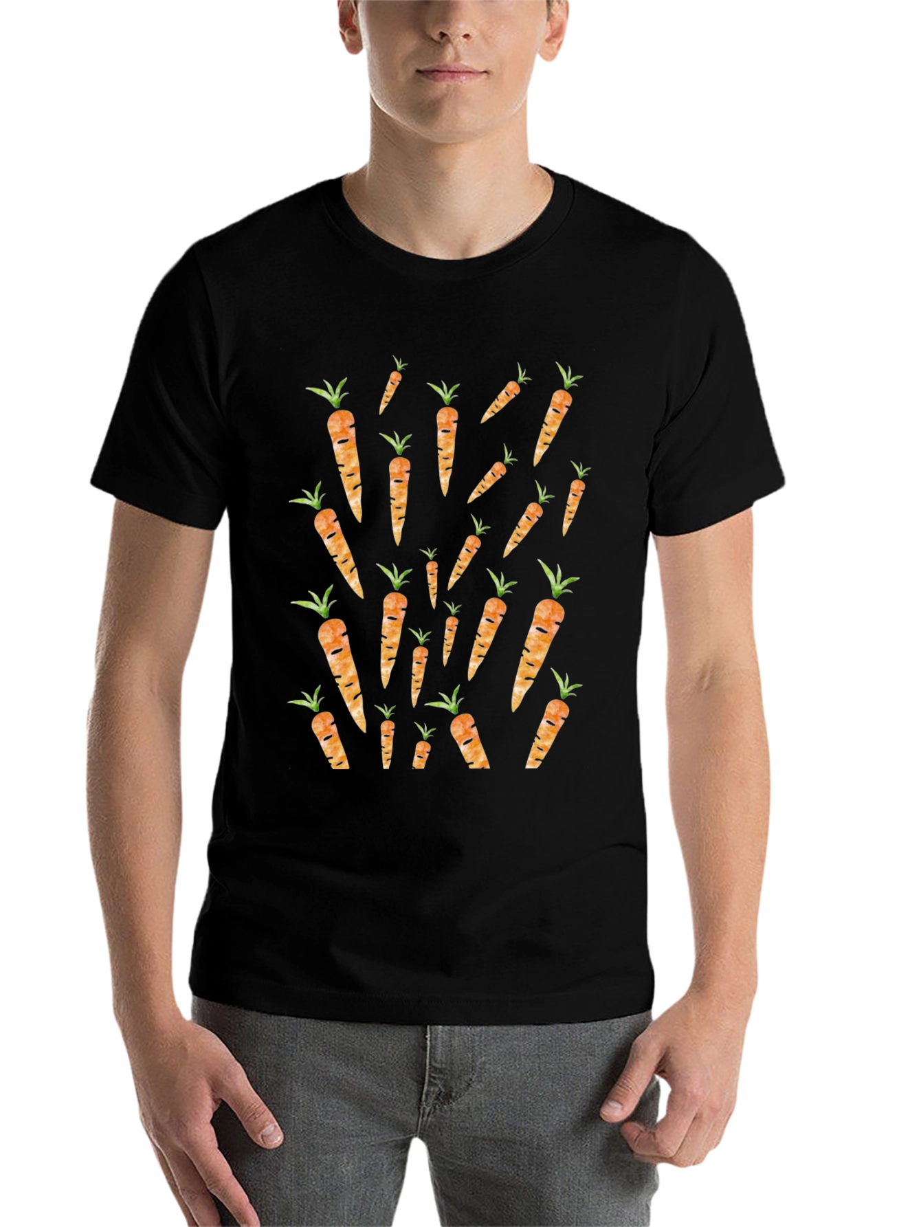 Black Carrot Pattern Graphic Tee view 7