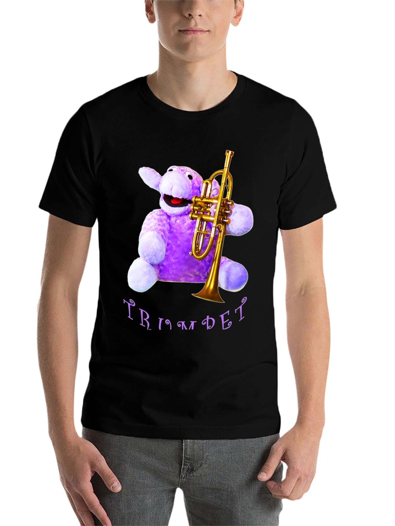 Black Purple Plush Trumpet T-Shirt view 7