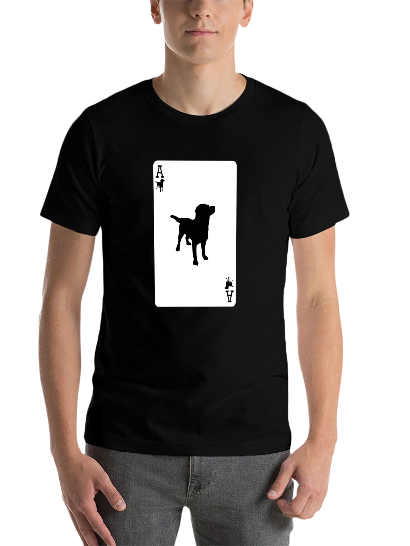 Black Ace of Dogs T-Shirt - Novelty Canine Card Tee view 7