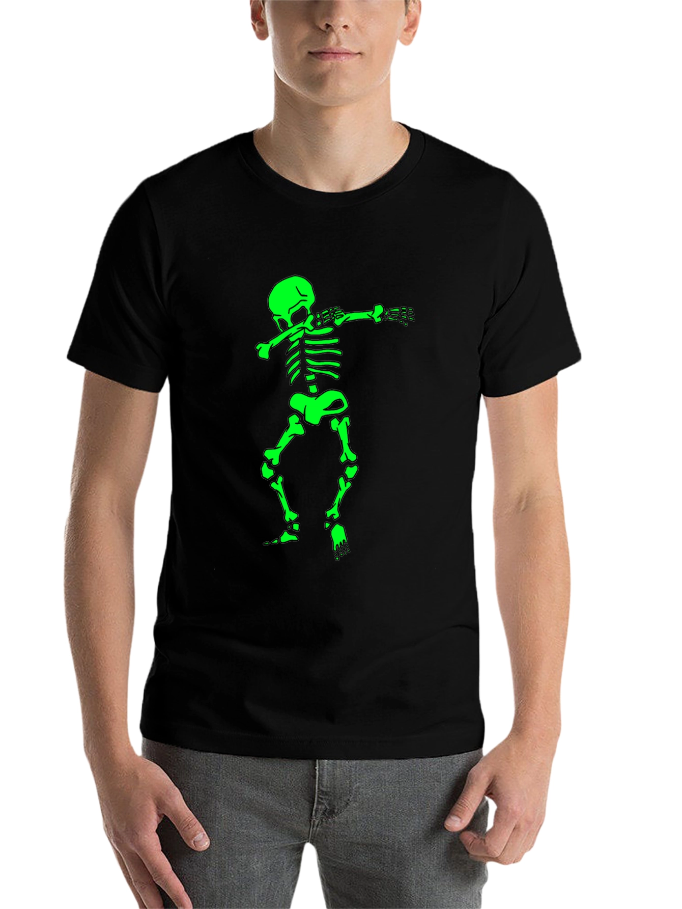 Black Dabbing Skeleton Graphic Tee view 7