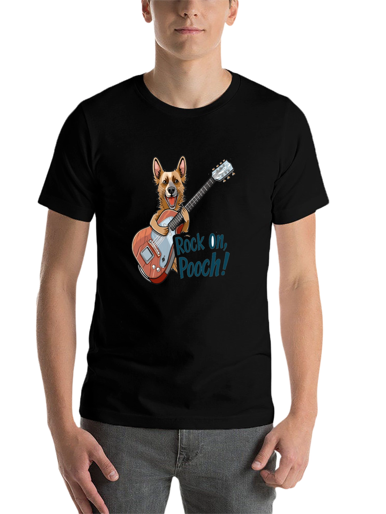 Rock On, Pooch! Novelty Graphic T-Shirt - 7