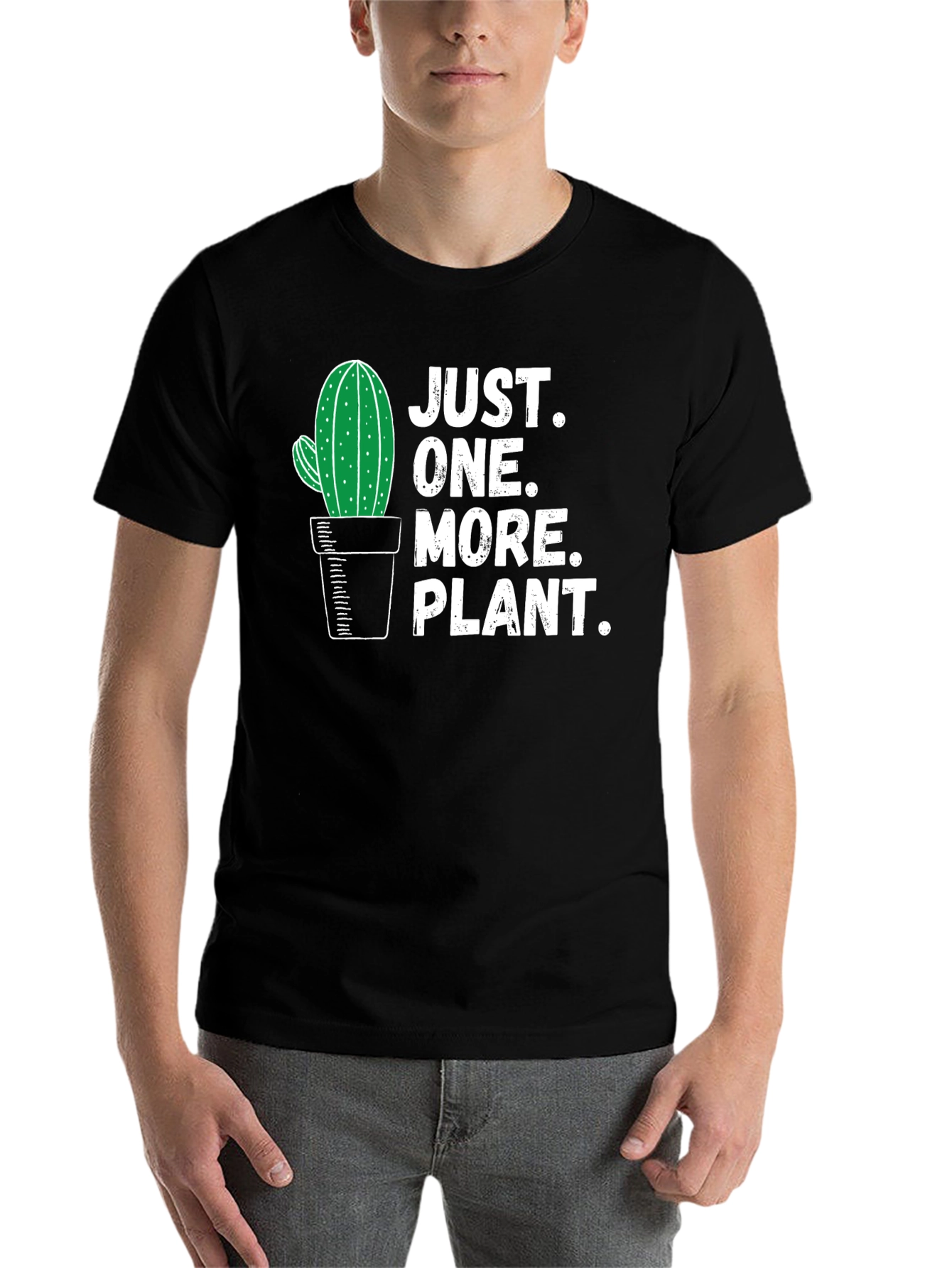 Black Just One More Plant T-Shirt - Cactus Lover Tee view 7