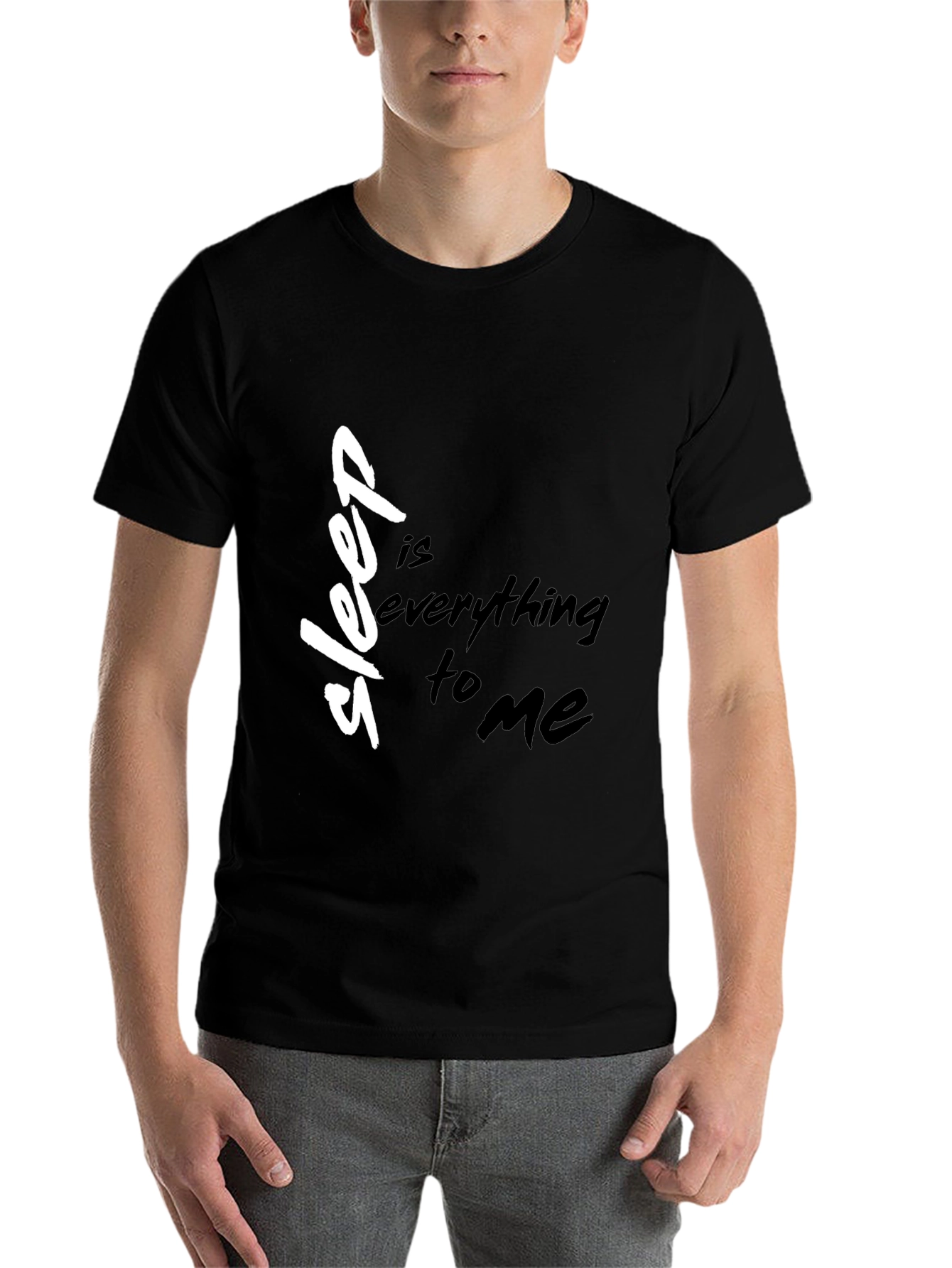 Black Sleep Is Everything to Me Black T-Shirt view 7