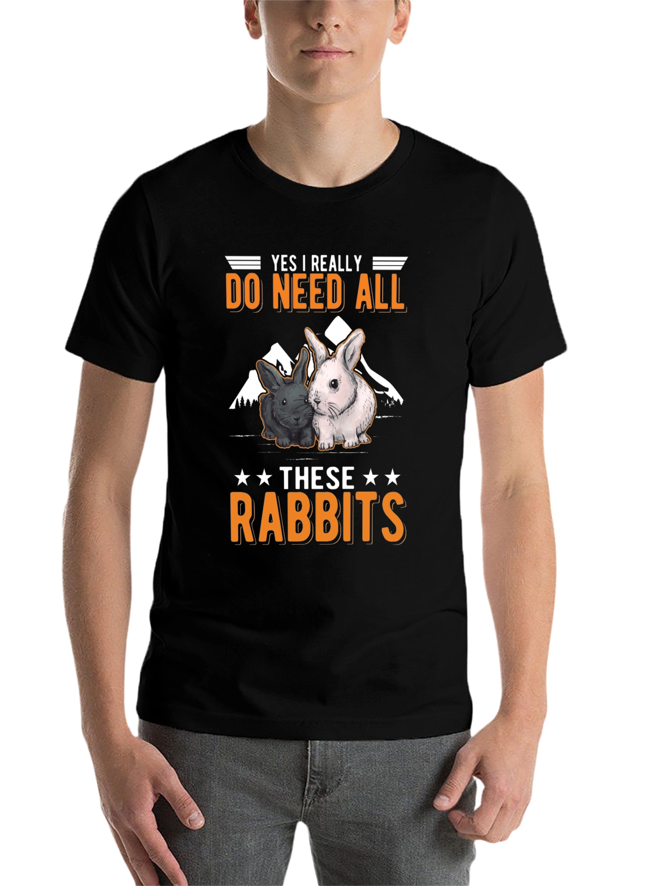 Black Rabbit Lover T-Shirt: Yes I Really Do Need All These Rabbits! view 7