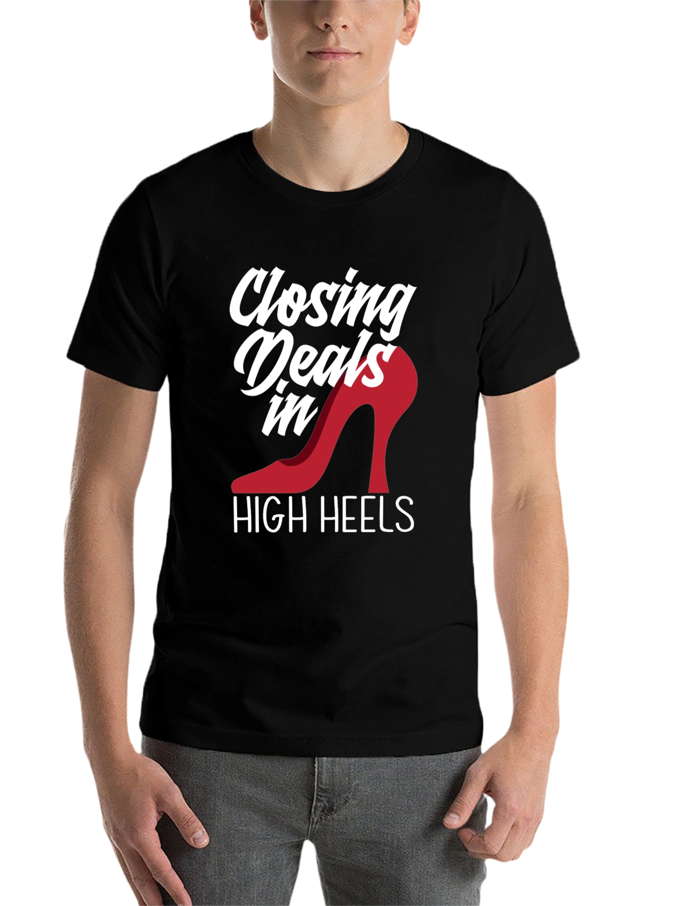 Black Closing Deals in High Heels T-Shirt view 7