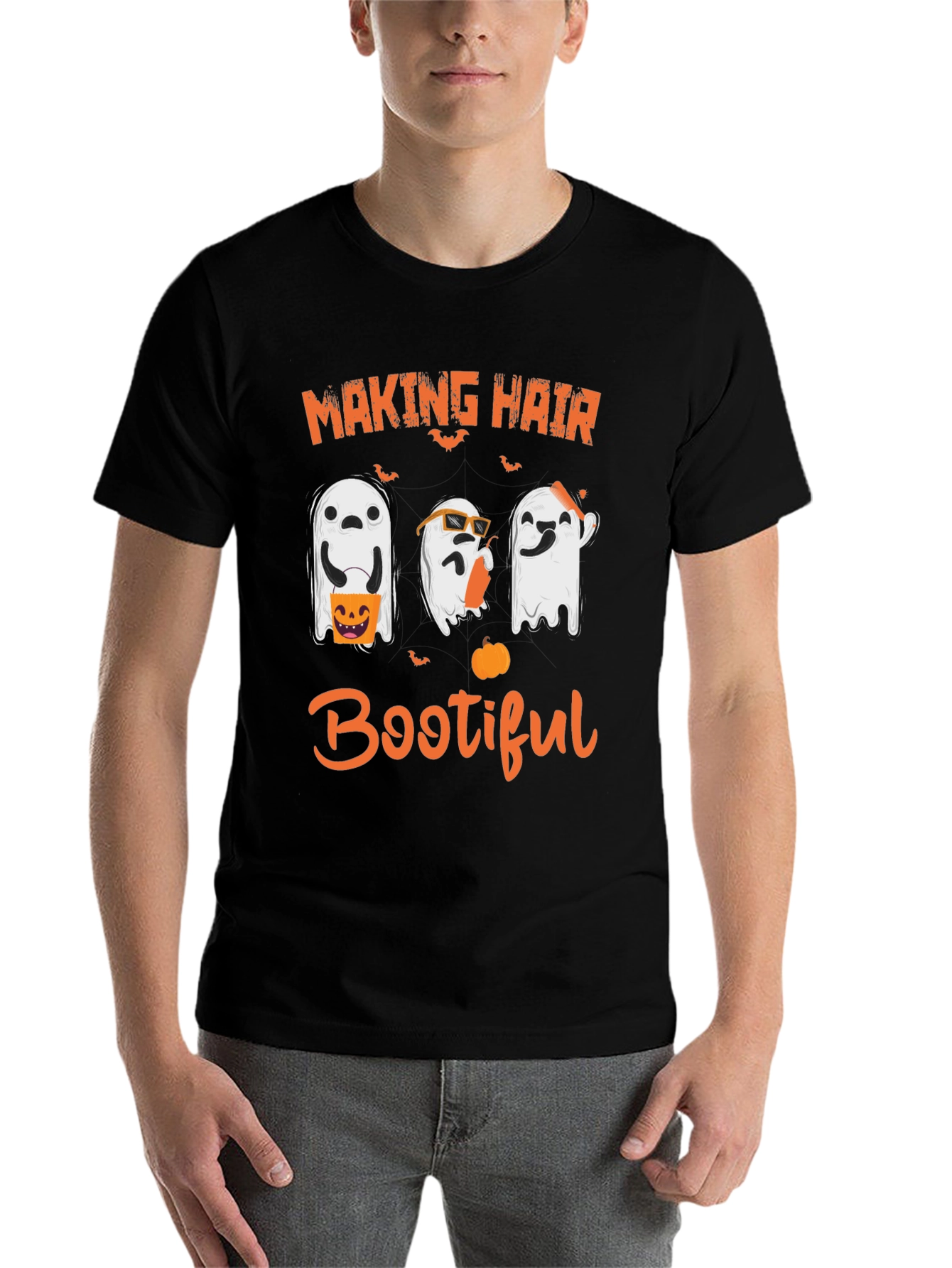 Black Making Hair Bootiful Halloween T-Shirt view 7
