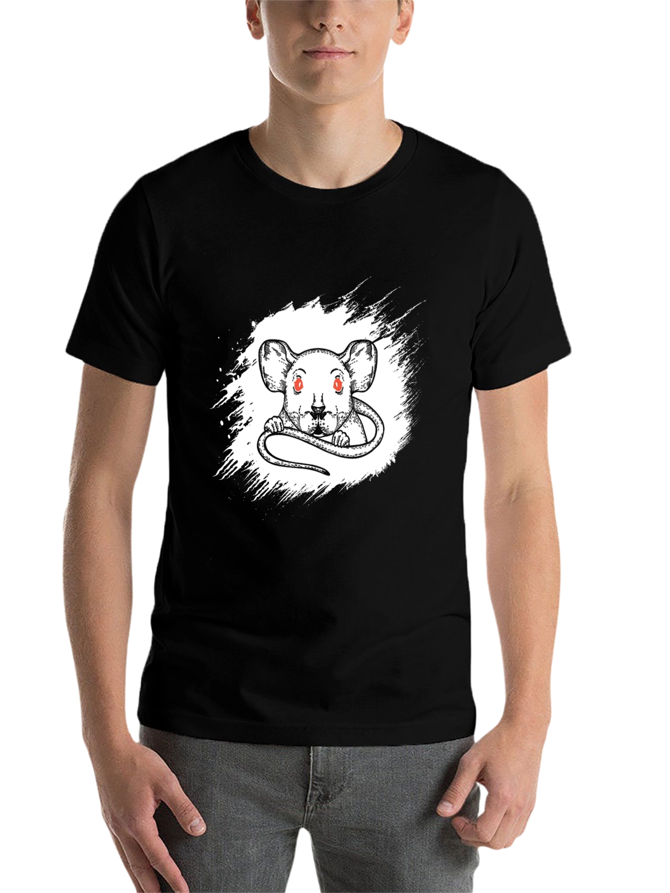 Black Rat Graphic Print Black T-Shirt view 7