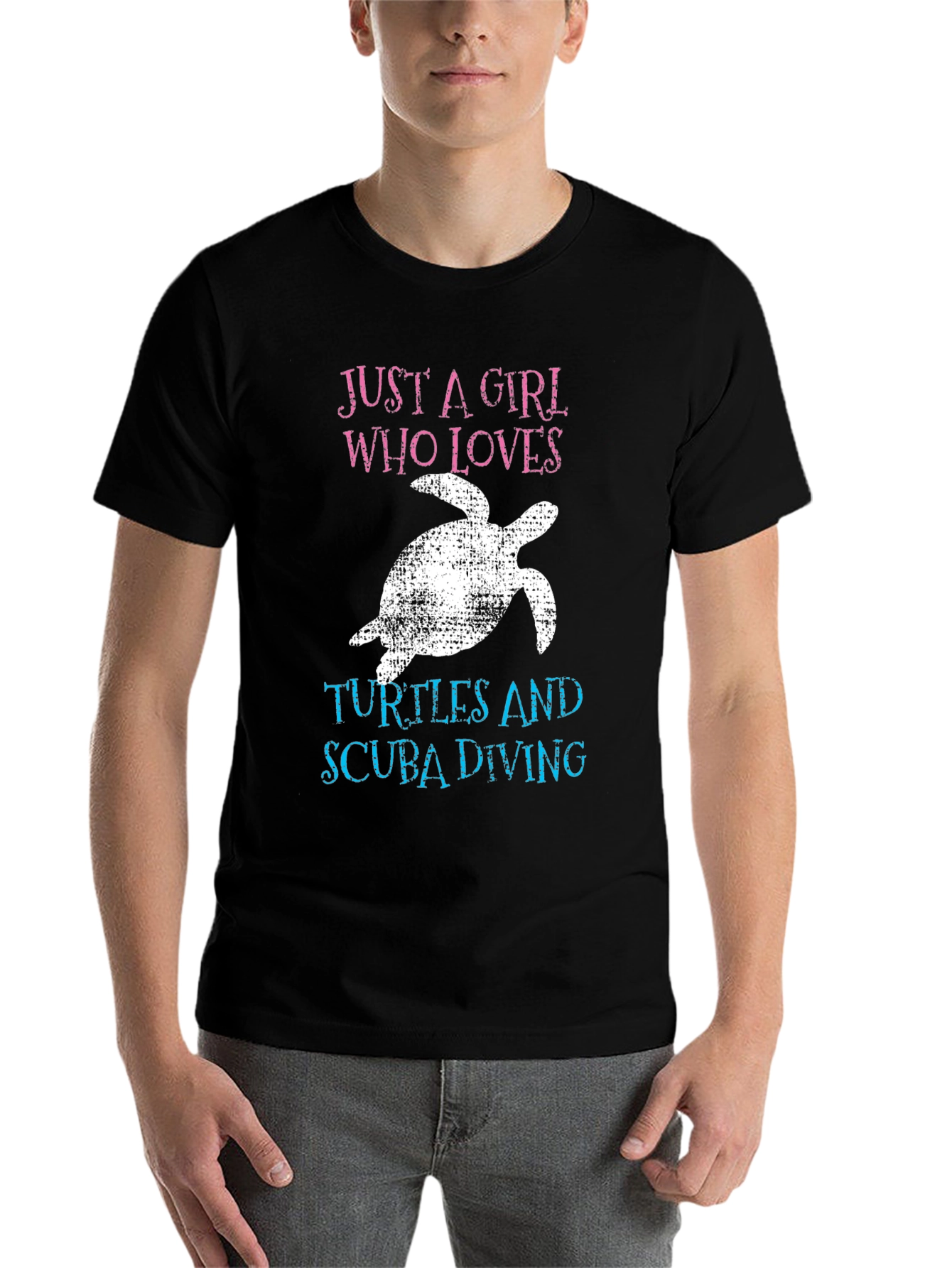 Black Girl Who Loves Turtles & Scuba Diving T-Shirt view 7