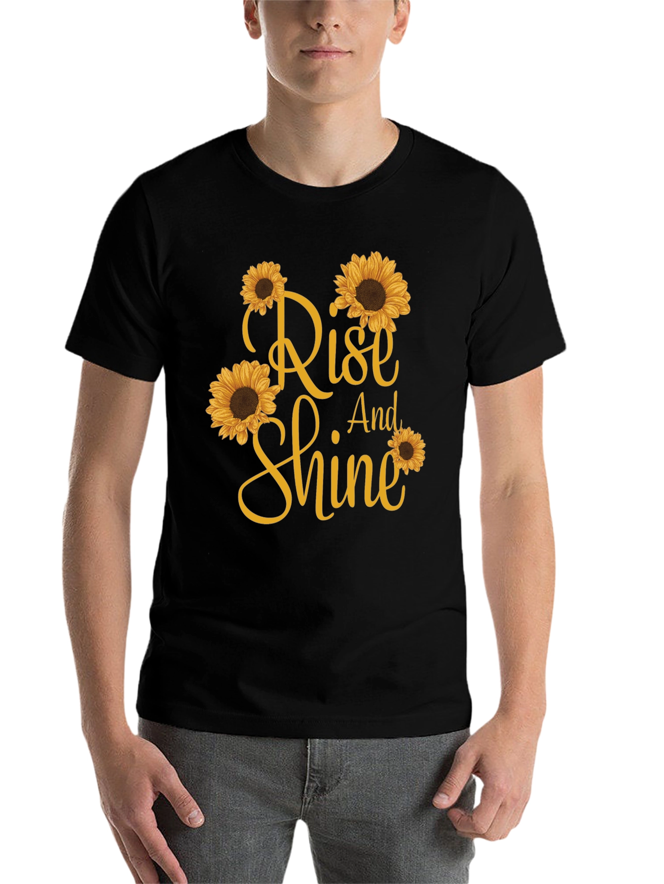 Black Rise and Shine Sunflower Graphic T-Shirt view 7
