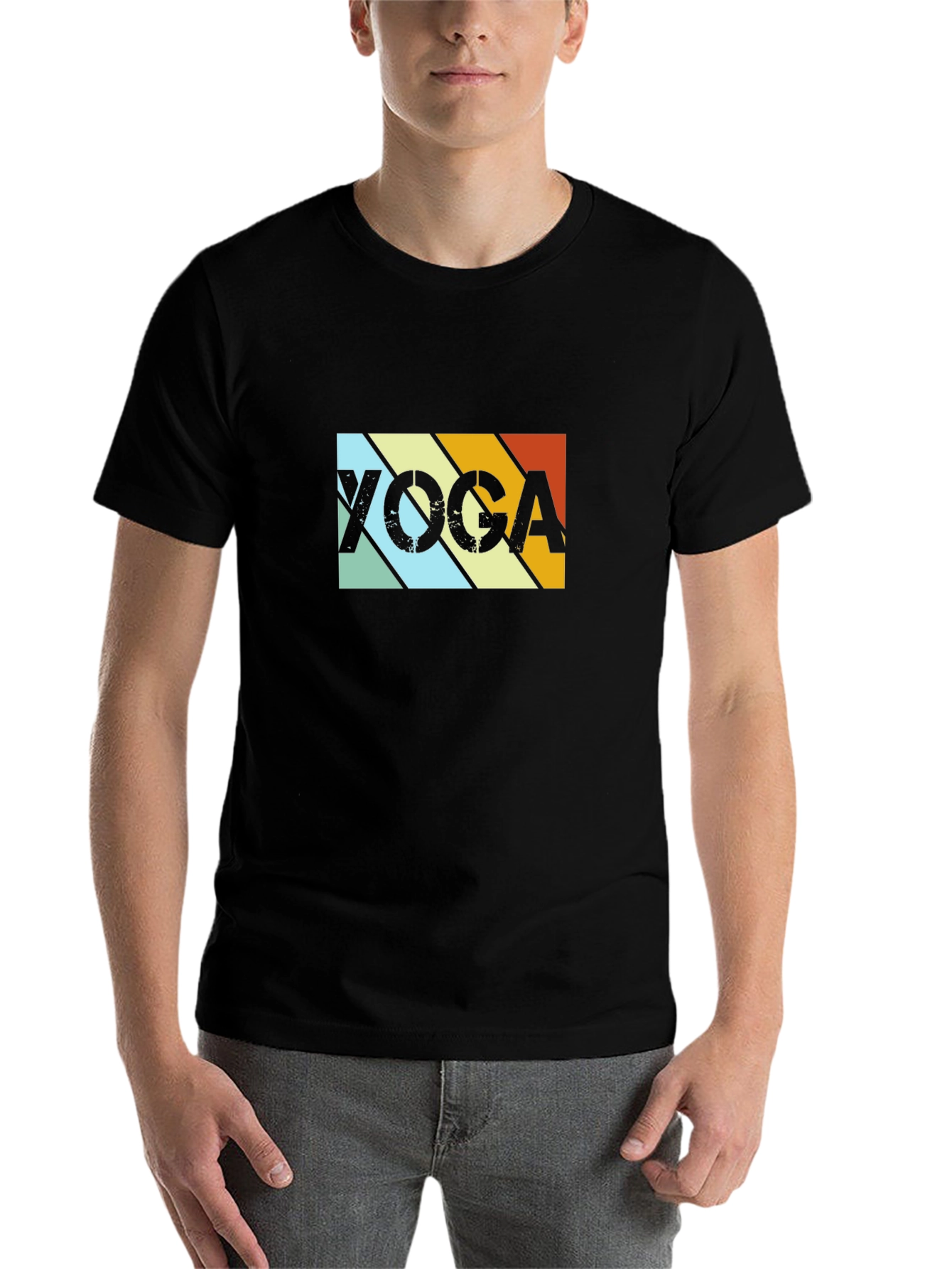 Black Yoga Retro T-Shirt - Black view 7