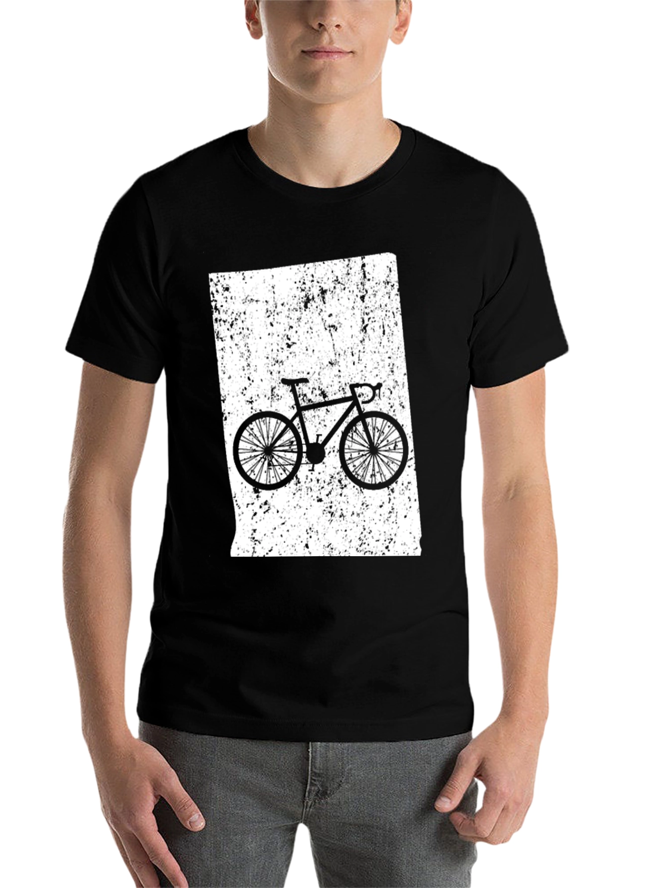 Black Cycling T-Shirt - Black - Bike Rider Design view 7