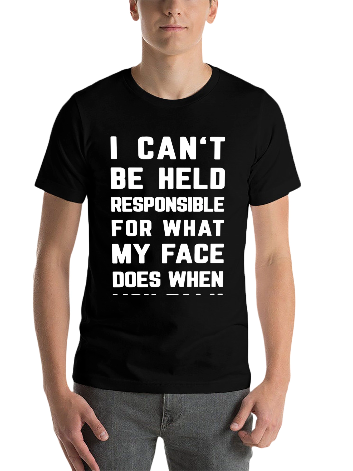 Black Funny Graphic Tee: I Can't Be Held Responsible T-Shirt view 7