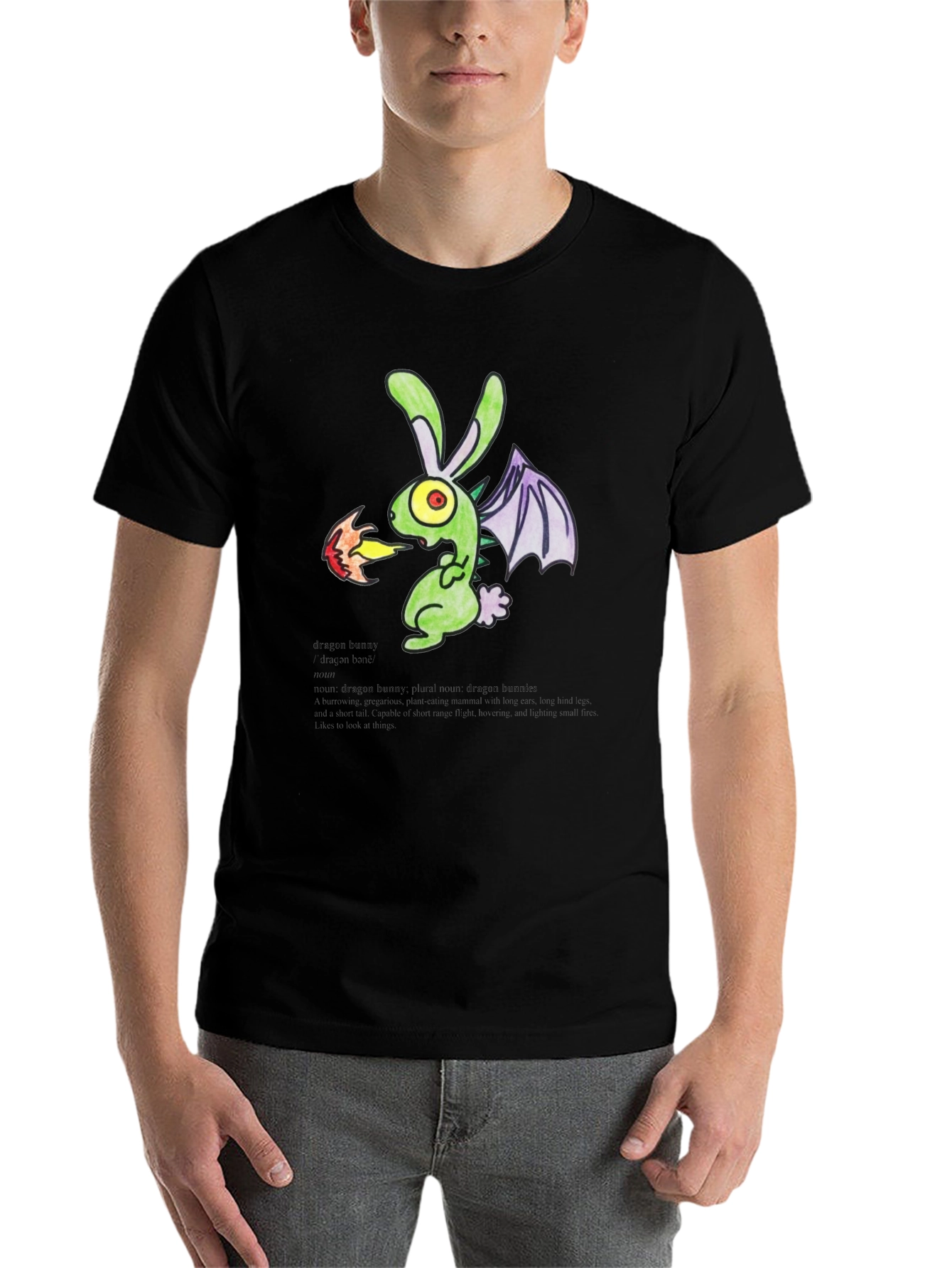 Black Dragon Bunny Graphic T-Shirt view 7