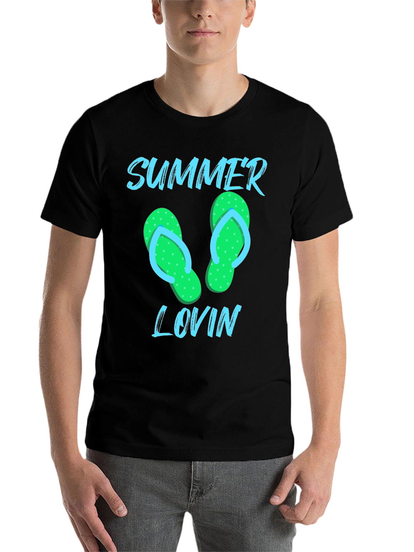Black Summer Lovin' Flip Flop Graphic Tee view 7