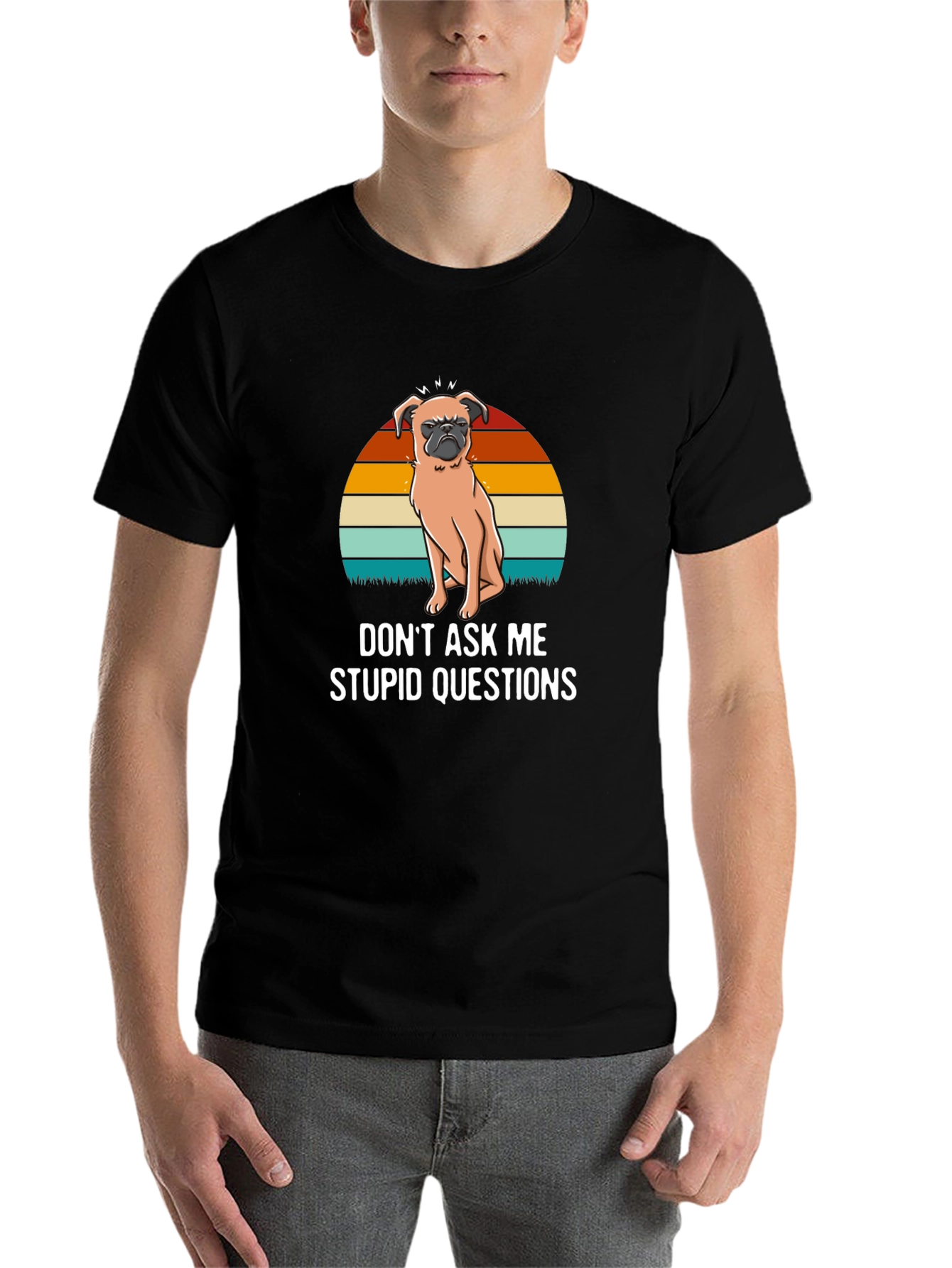 Black Don't Ask Me Stupid Questions Graphic T-Shirt view 7