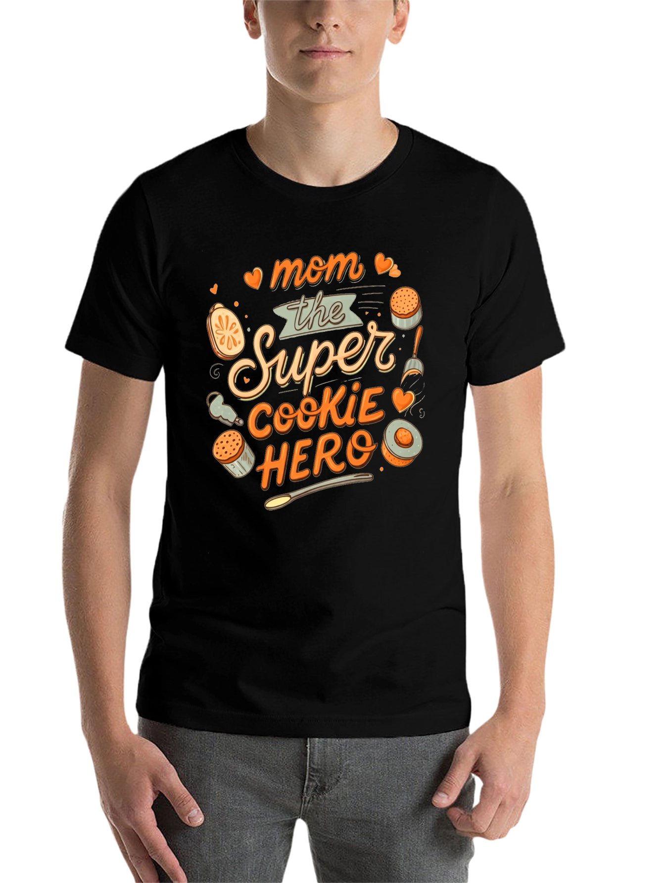 Black Mom the Super Cookie Hero T-Shirt view 7