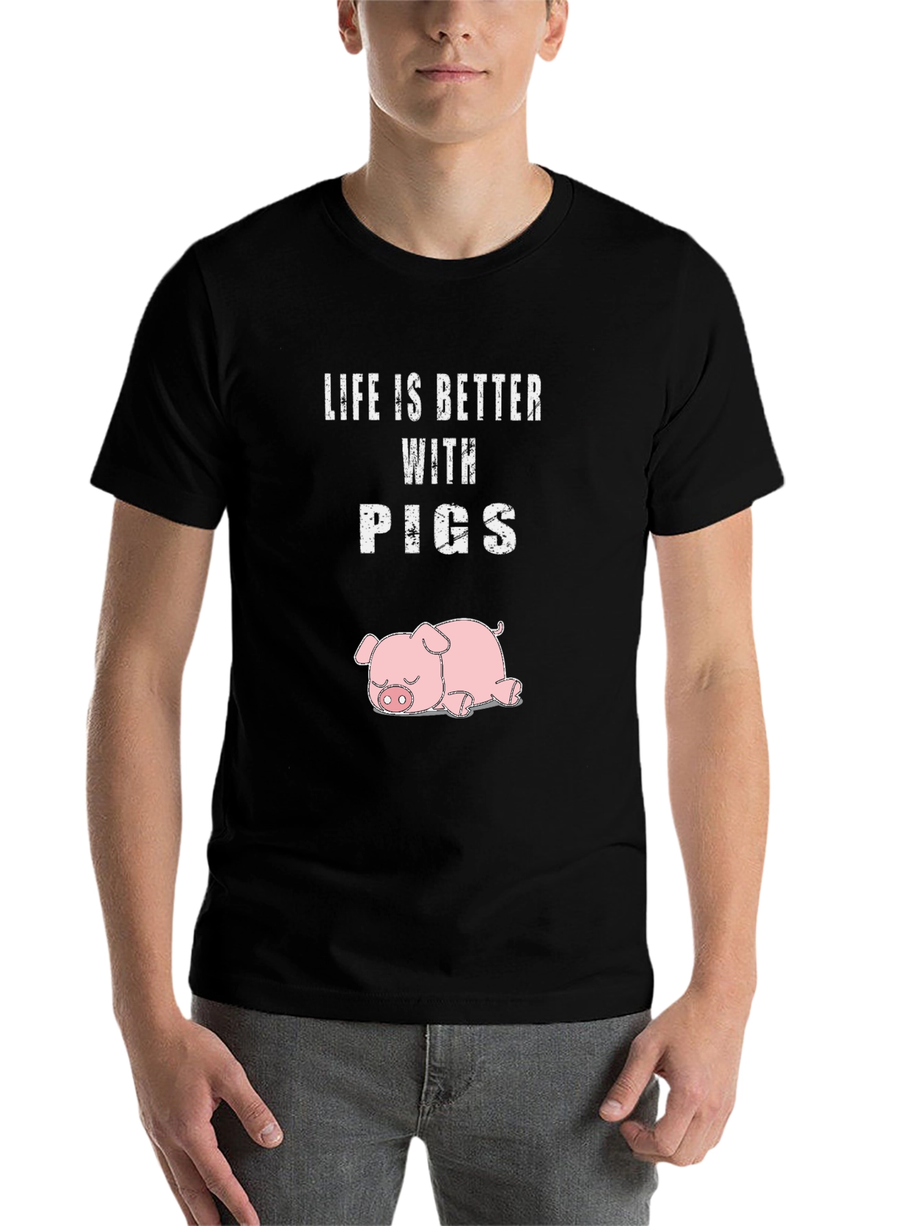 Black Life is Better with Pigs T-Shirt view 7