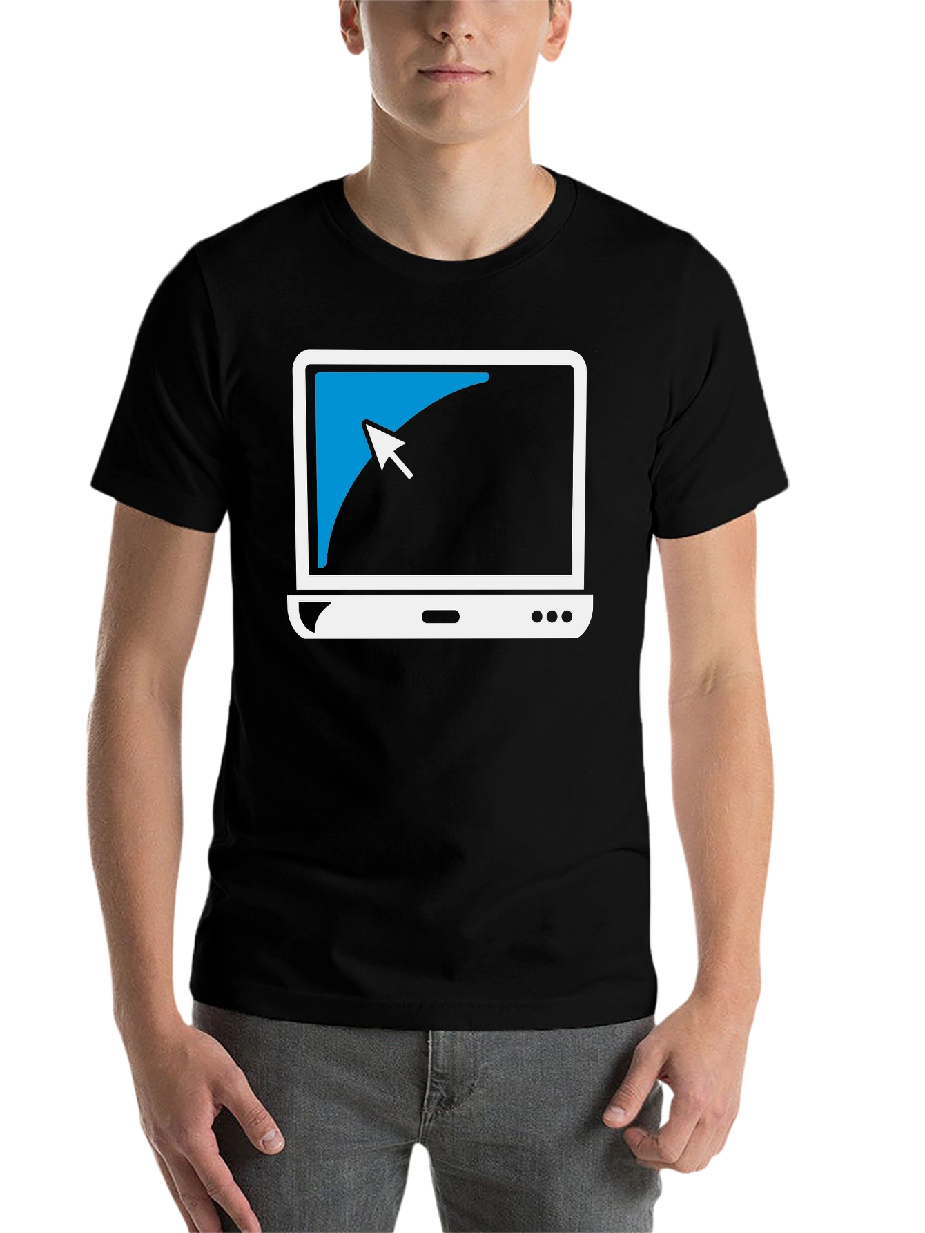 Black Geek Chic Laptop Tee: Cool Computer Graphic T-Shirt view 7
