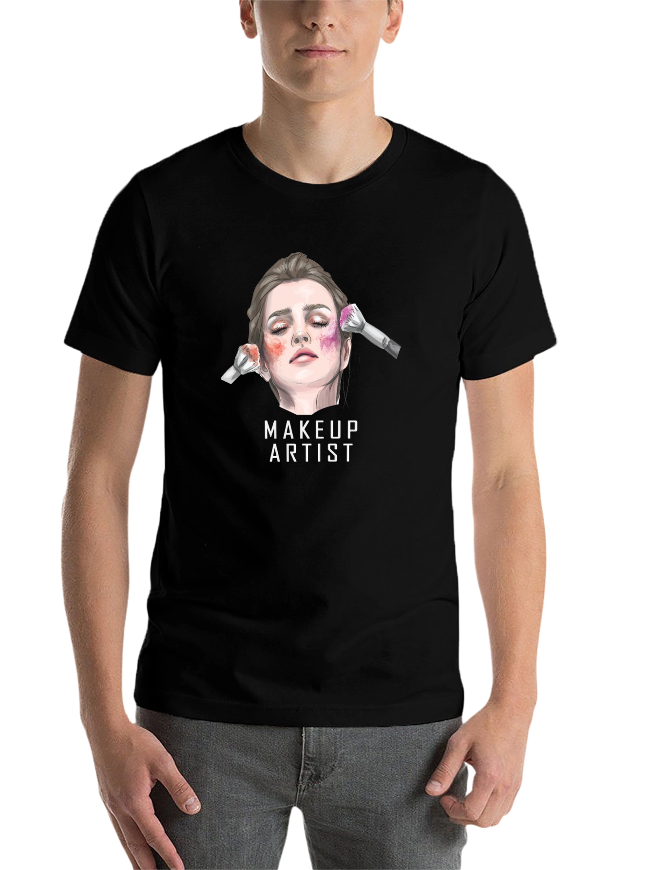 Black Makeup Artist Graphic Tee - Unisex view 7
