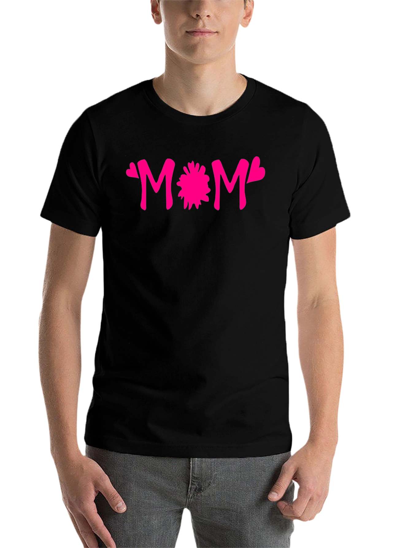 Black Mom Heart Graphic Tee - Black Unisex T-Shirt view 7